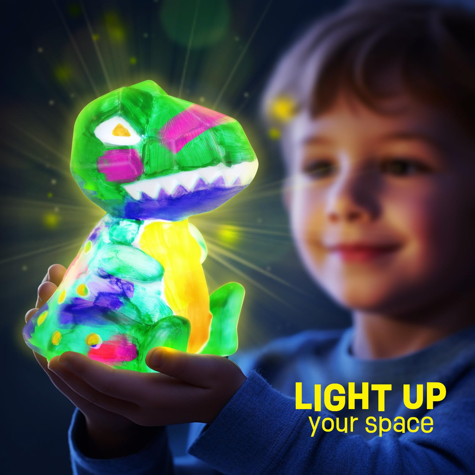 Foto 5 | Kit De Lámpara Laoese Paint Your Own Dinosaur De Art Supplies Para Niños - Venta Internacional.