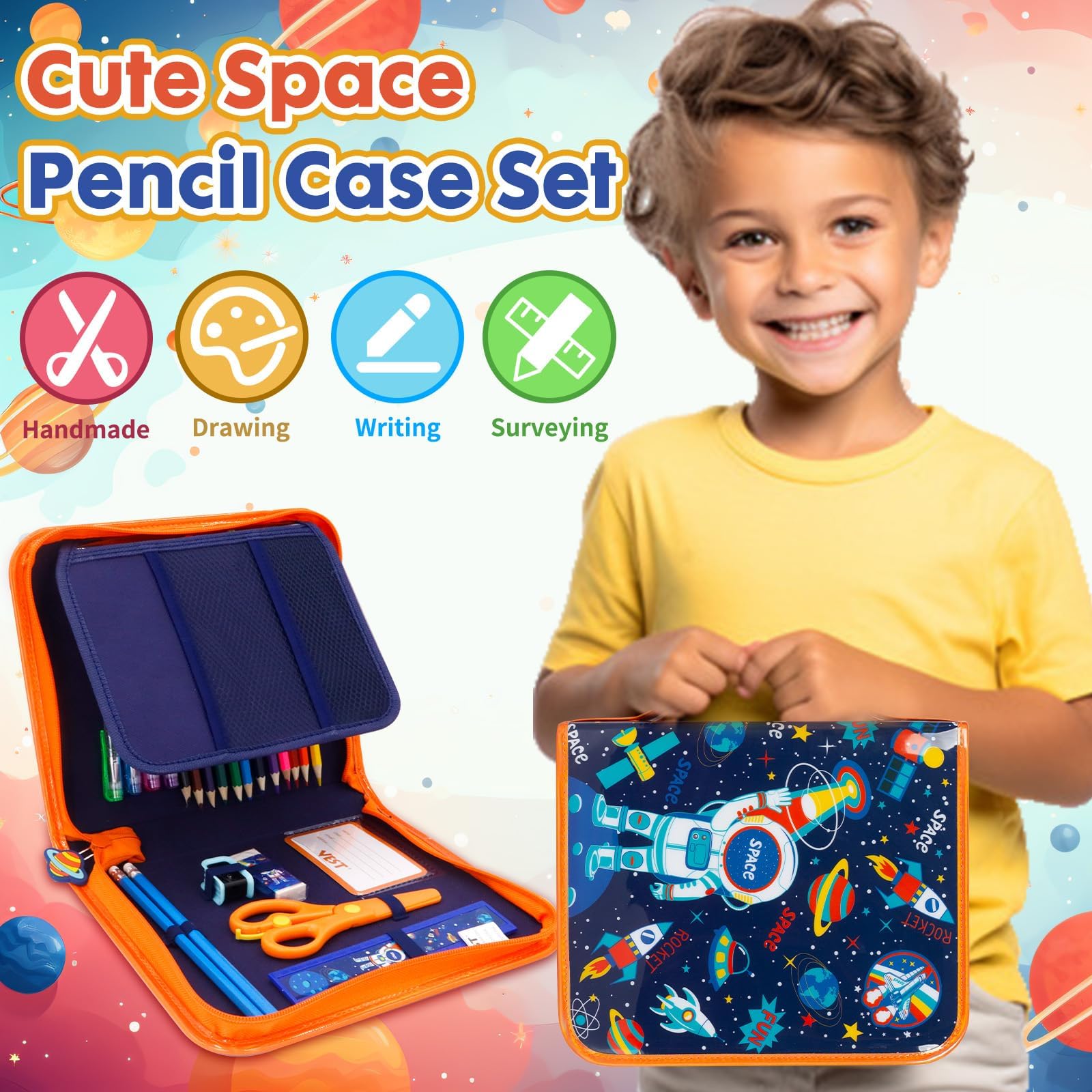 Foto 4 pulgar | Set De Rotuladores Espaciales Yoytoo Con Estuche Para Lápices Con Purpurina - Venta Internacional.