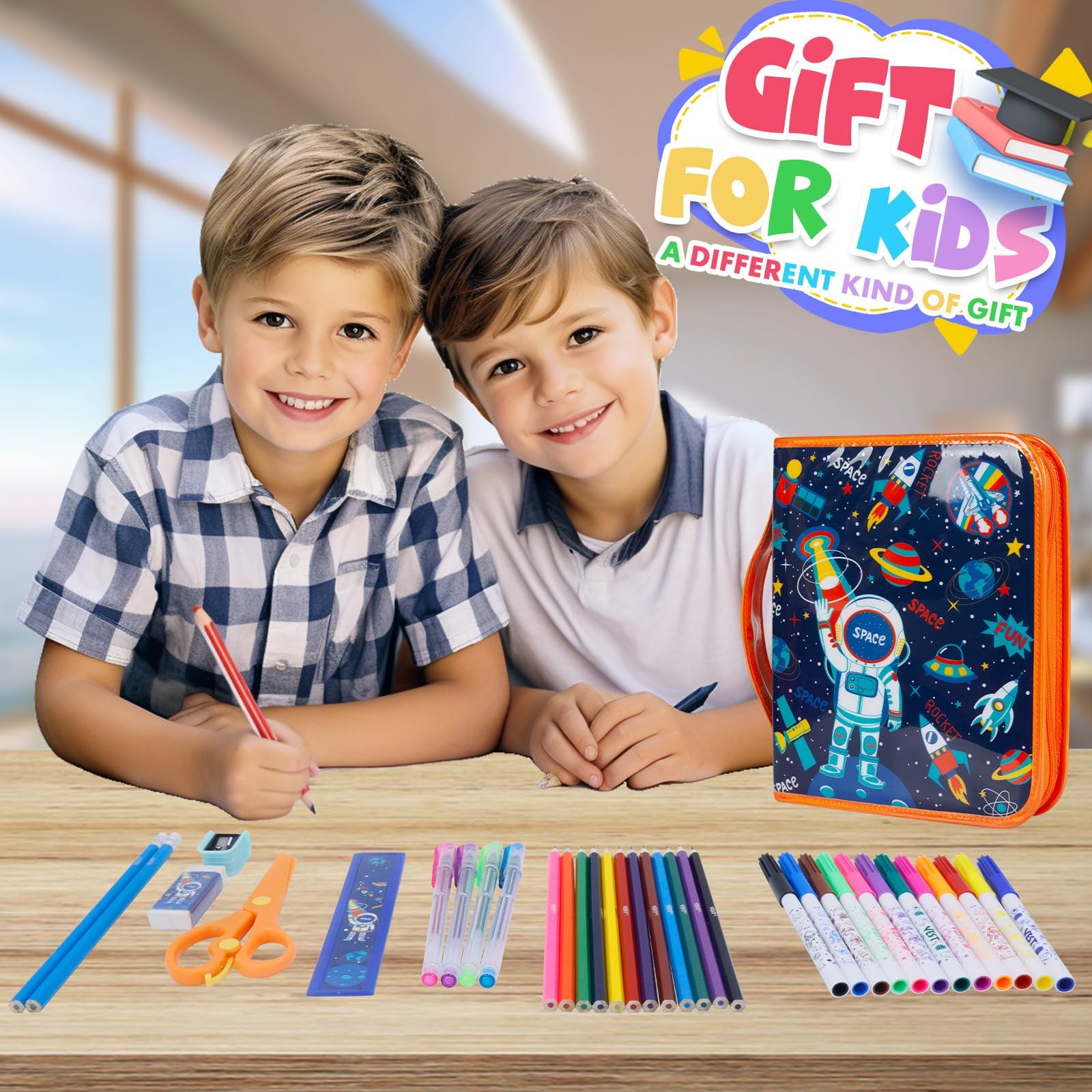 Foto 8 pulgar | Set De Rotuladores Espaciales Yoytoo Con Estuche Para Lápices Con Purpurina - Venta Internacional.