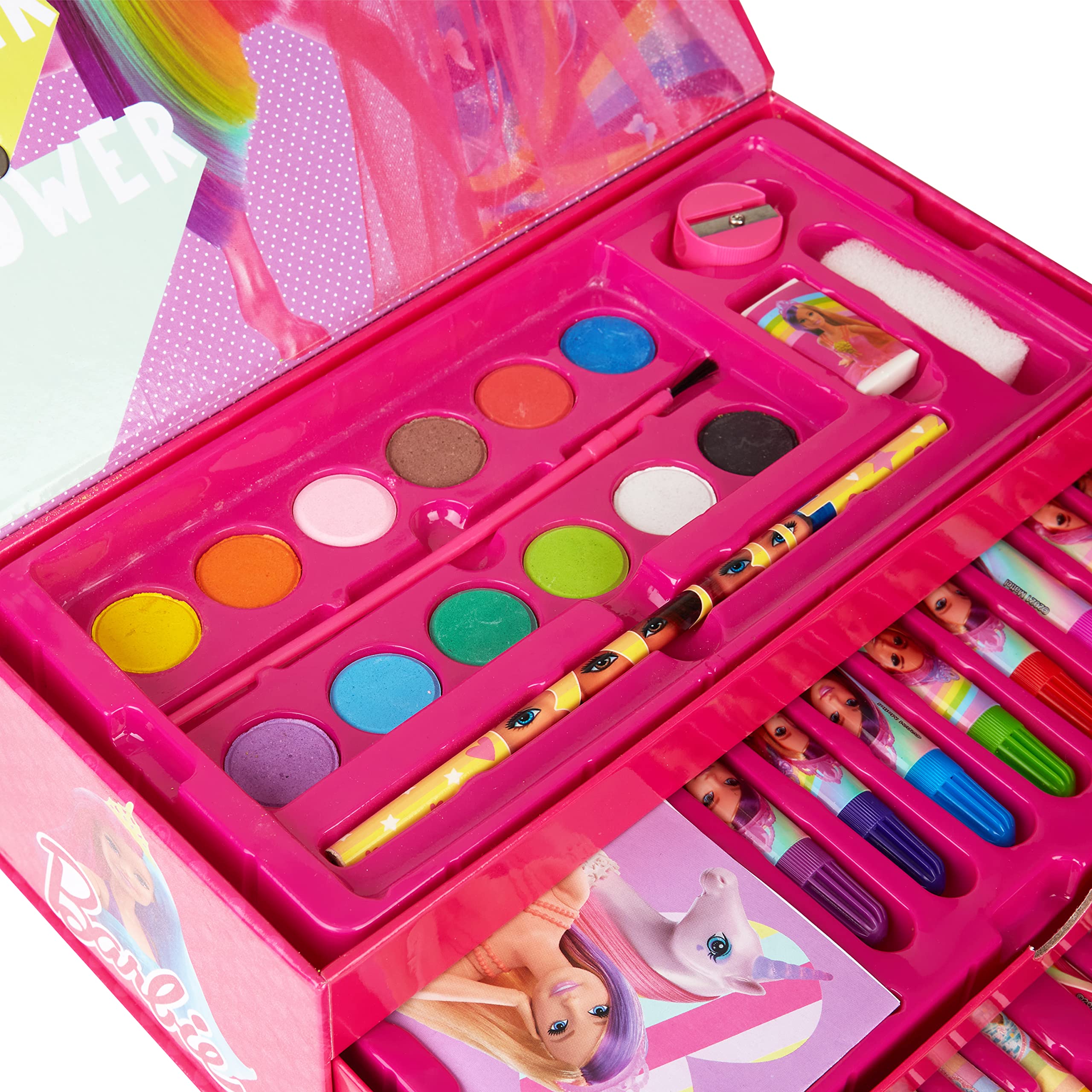 Foto 5 pulgar | Art Set Barbie Art Box Con 3 Cajones Y Asa Para Niños - Venta Internacional.
