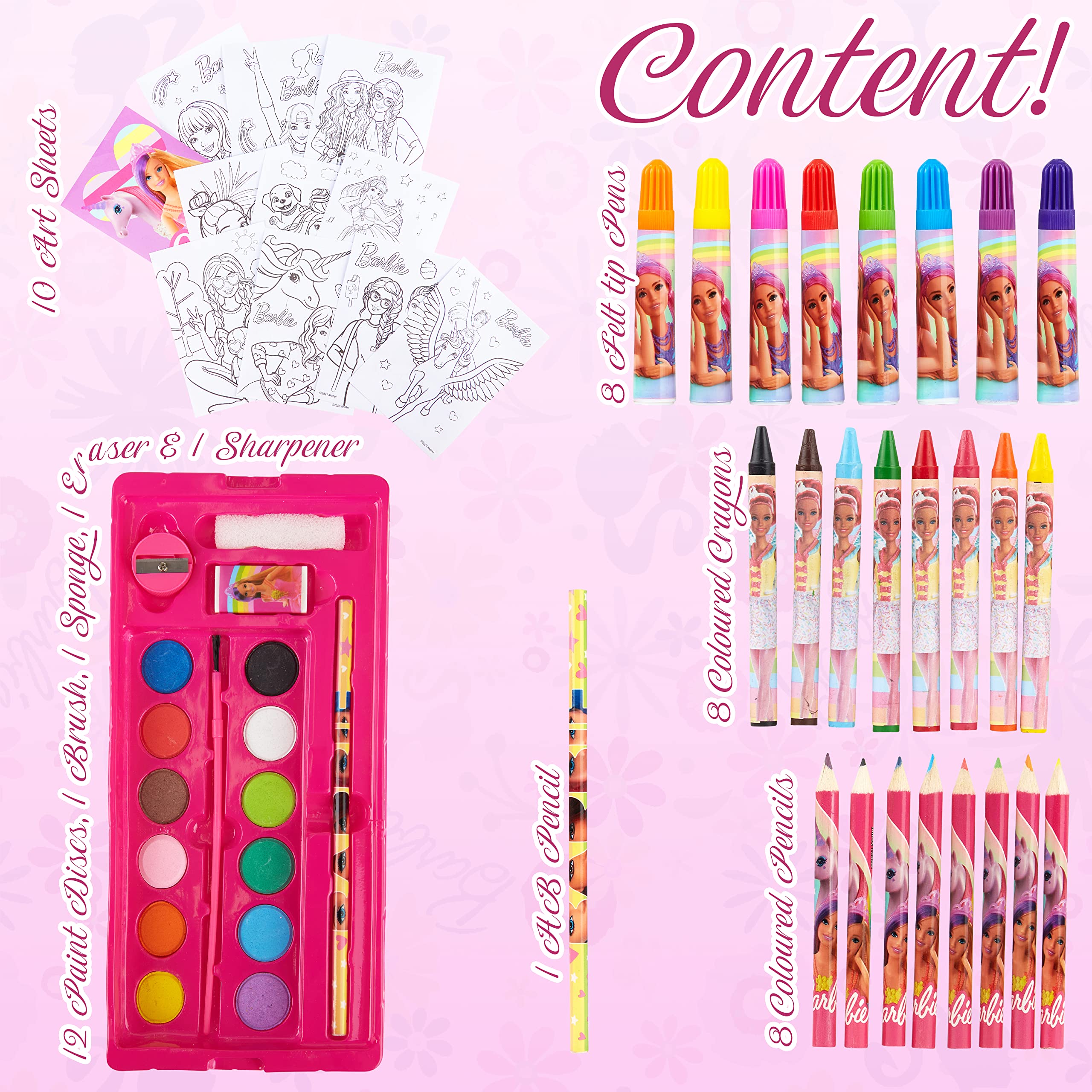 Foto 7 pulgar | Art Set Barbie Art Box Con 3 Cajones Y Asa Para Niños - Venta Internacional.