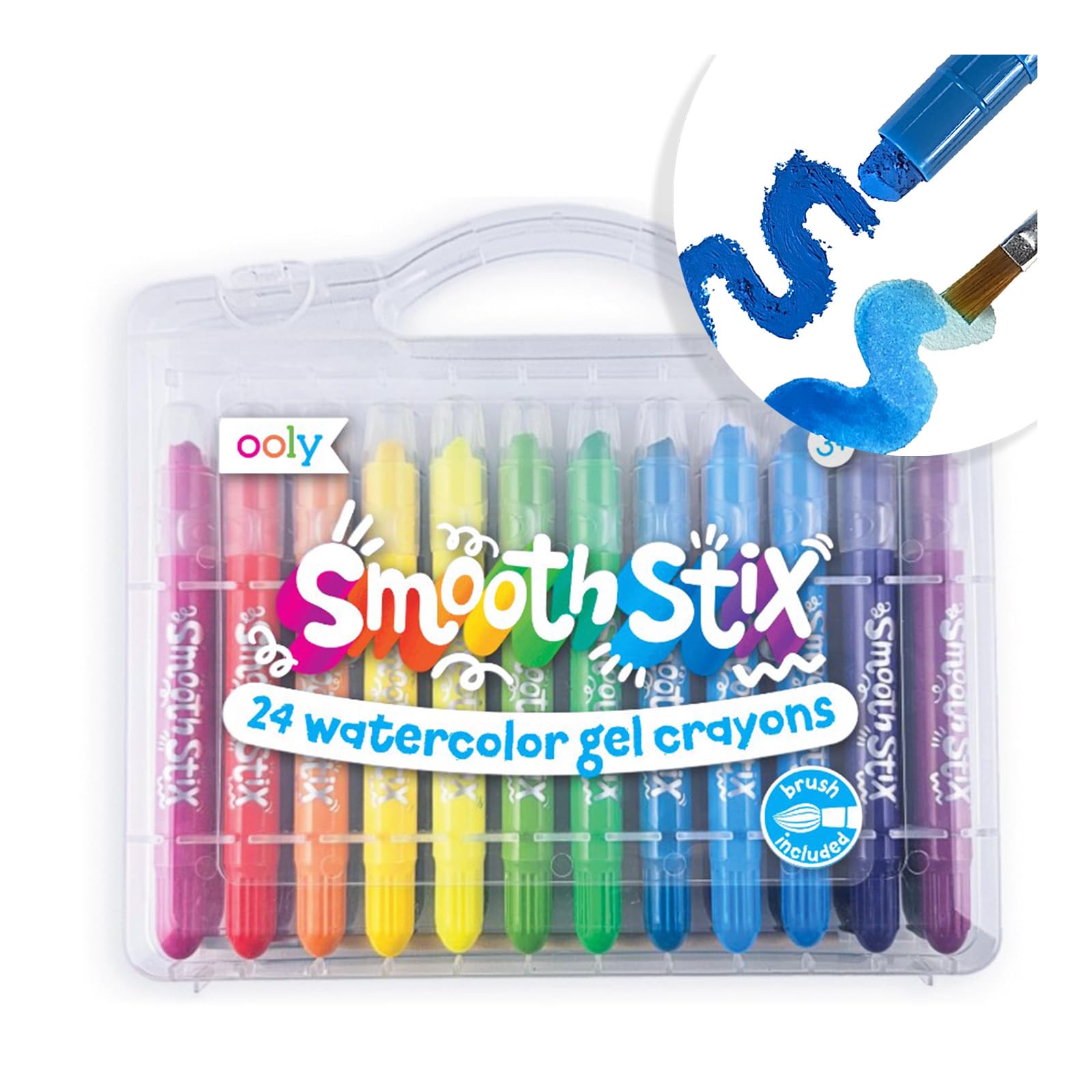 Set De Crayones De Gel Ooly Smooth Stix 24 Watercolor Rainbow Con Brocha - Venta Internacional.