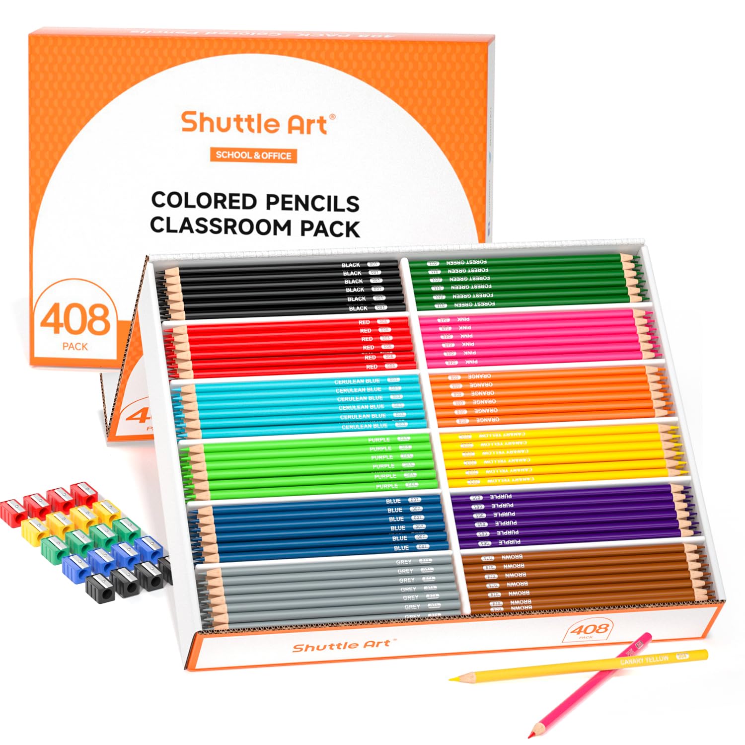 Foto 2 pulgar | Lápices de Colores Shuttle Art 408 Paquete con 20 Sacapuntas - Venta Internacional