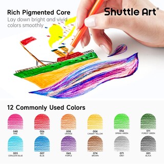 Foto 4 | Lápices de Colores Shuttle Art 408 Paquete con 20 Sacapuntas - Venta Internacional