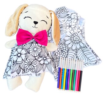 Foto 3 | Conejo De Peluche Mandala 3 Vestidos Lavables Altus Peluche Blanco Con Plumones Juguete Educativo