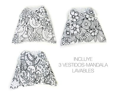Foto 4 | Perro De Peluche Mandala 3 Vestidos Lavables Altus Peluche Gris Con Plumones Juguete Educativo