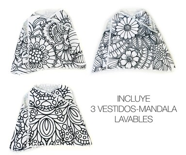 Foto 4 | Conejo De Peluche Mandala 3 Vestidos Lavables Altus Peluche Café Con Plumones Juguete Educativo
