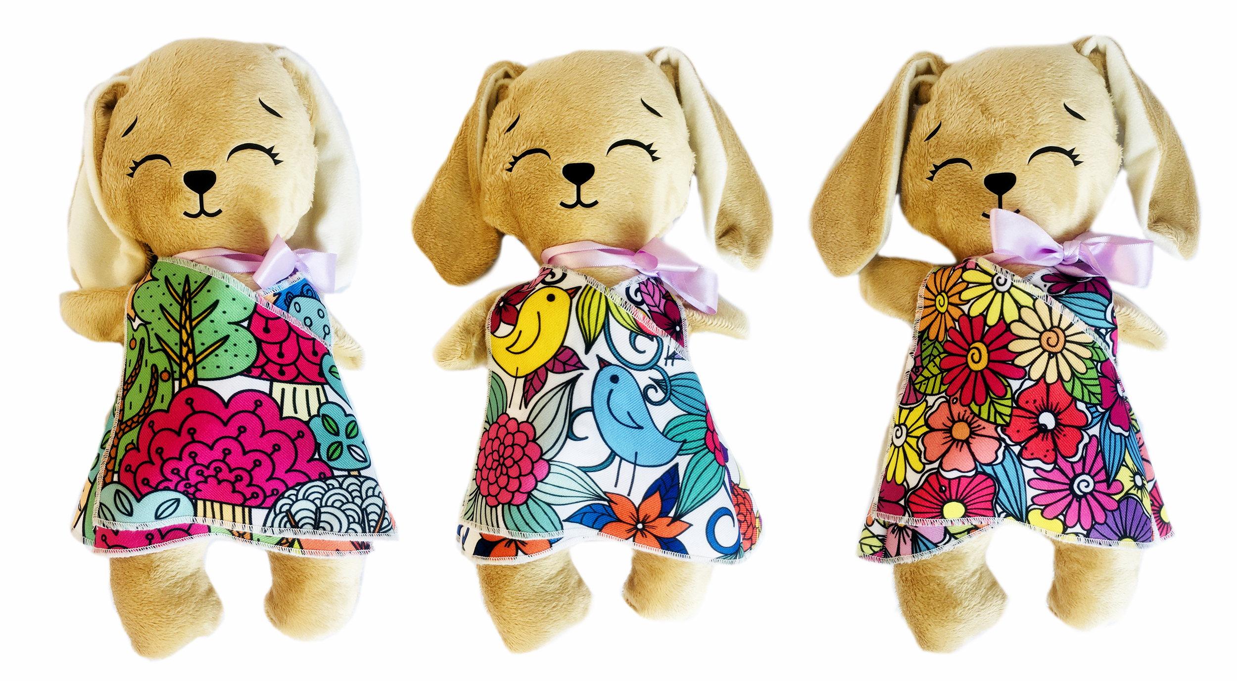 Foto 5 | Conejo De Peluche Mandala 3 Vestidos Lavables Altus  Peluche Café Con Plumones Juguete Educativo