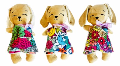 Foto 5 | Conejo De Peluche Mandala 3 Vestidos Lavables Altus Peluche Café Con Plumones Juguete Educativo