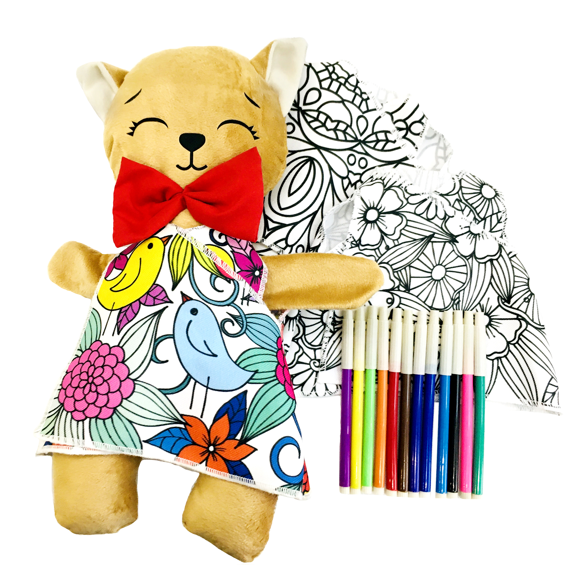 Foto 1 | Gato De Peluche Mandala 3 Vestidos Lavables Altus  Peluche Café Con Plumones Juguete Educativo