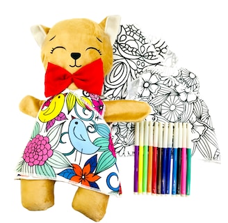 Foto 1 | Gato De Peluche Mandala 3 Vestidos Lavables Altus Peluche Café Con Plumones Juguete Educativo