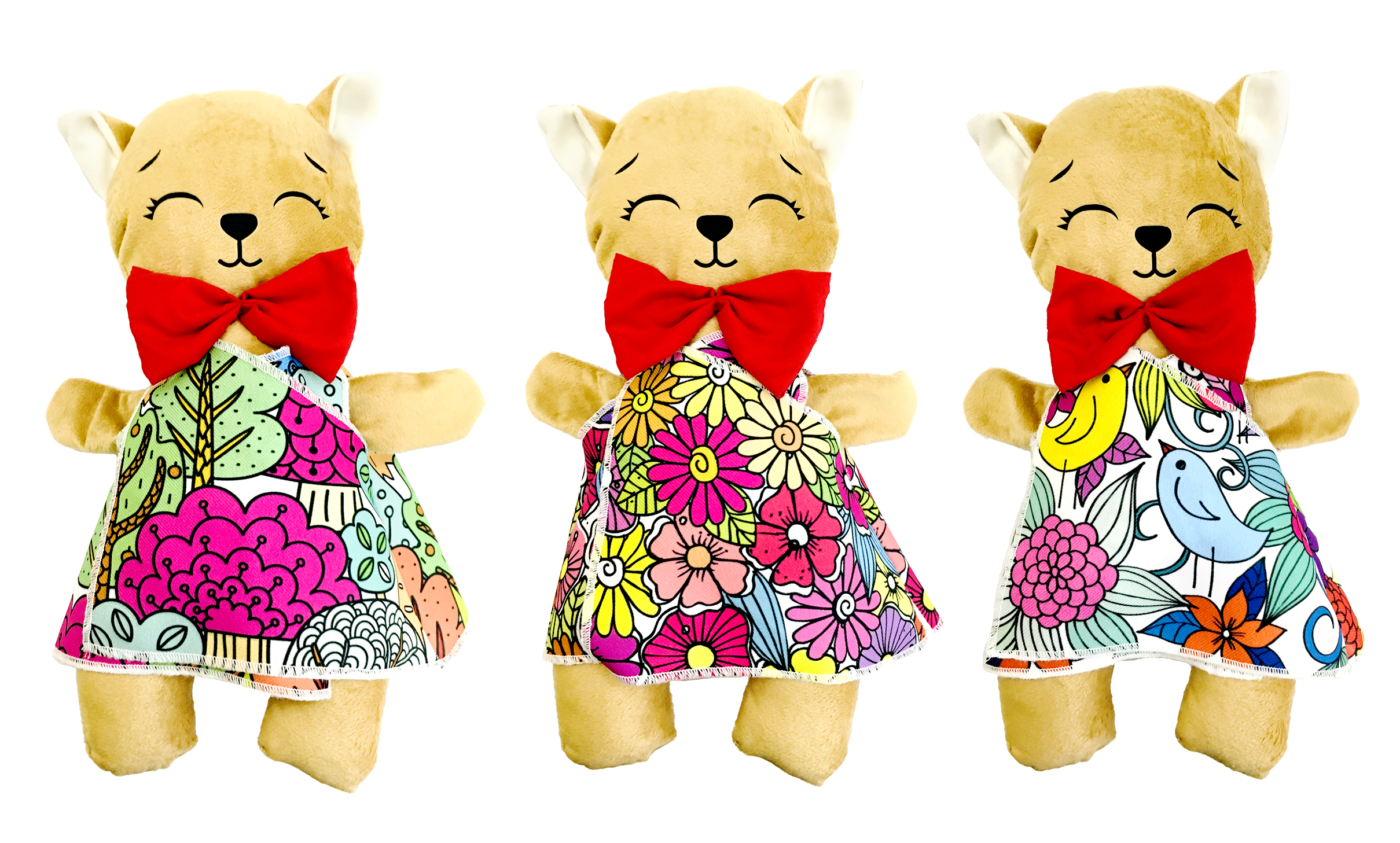 Foto 6 pulgar | Gato De Peluche Mandala 3 Vestidos Lavables Altus  Peluche Café Con Plumones Juguete Educativo