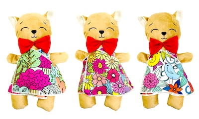 Foto 5 | Gato De Peluche Mandala 3 Vestidos Lavables Altus Peluche Café Con Plumones Juguete Educativo