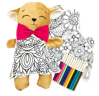 Foto 3 | Perro De Peluche Mandala 3 Vestidos Lavables Altus Peluche Café Con Plumones Juguete Educativo
