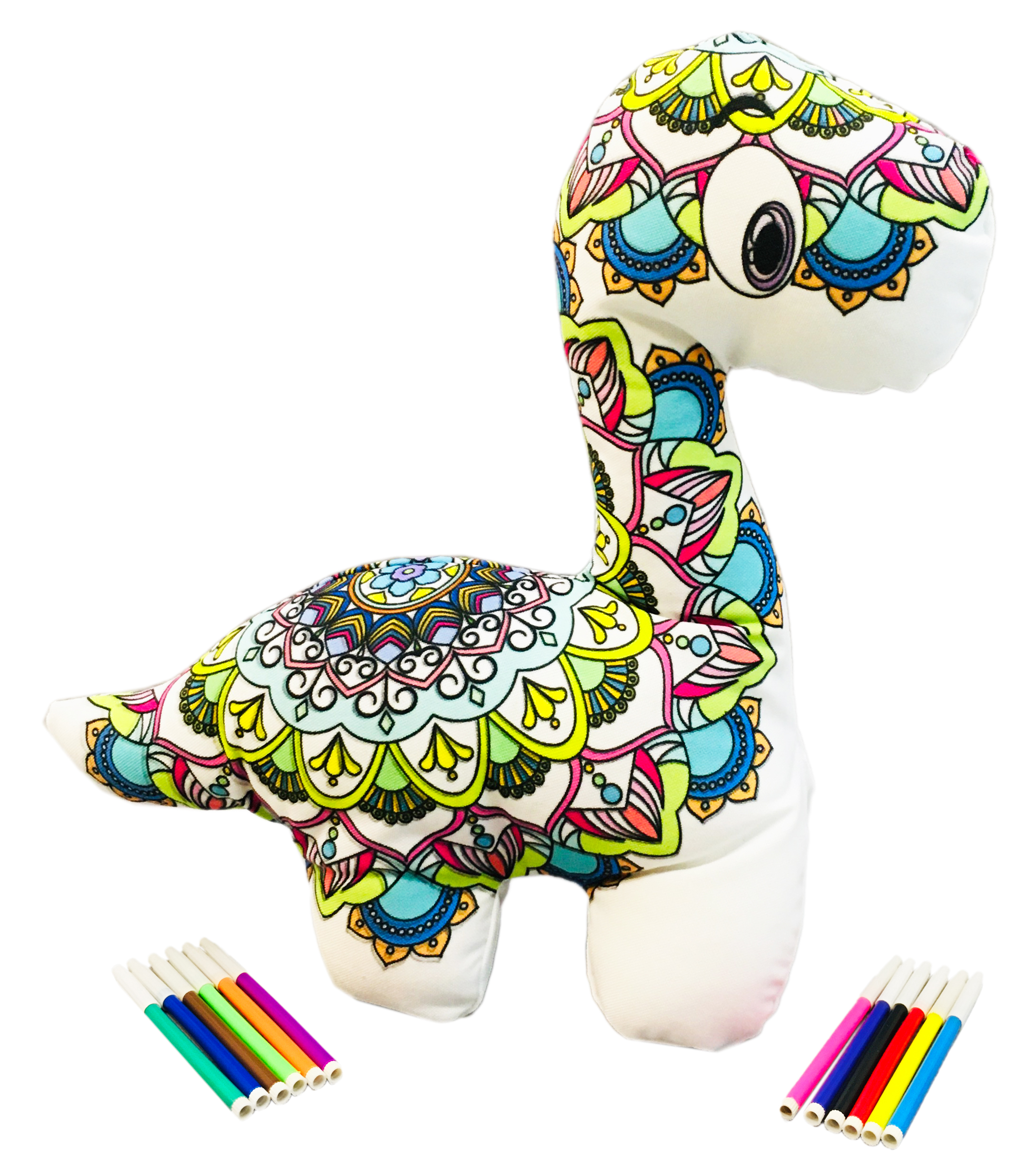 Foto 2 pulgar | Dinosaurio 3d Mandala Lavable Altus Cuello Largo De Peluche Con Plumones Juguete Educativo