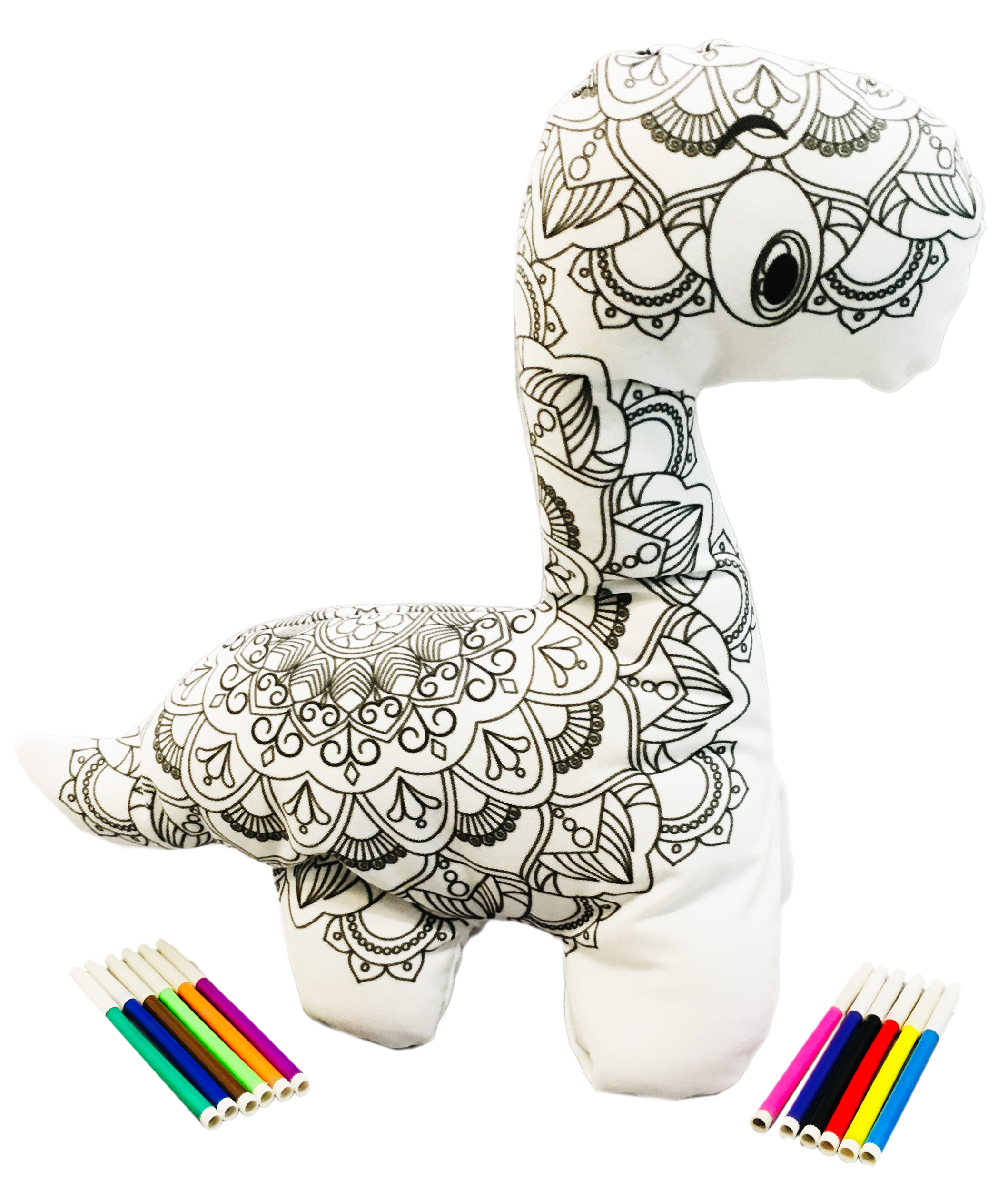 Foto 4 pulgar | Dinosaurio 3d Mandala Lavable Altus Cuello Largo De Peluche Con Plumones Juguete Educativo