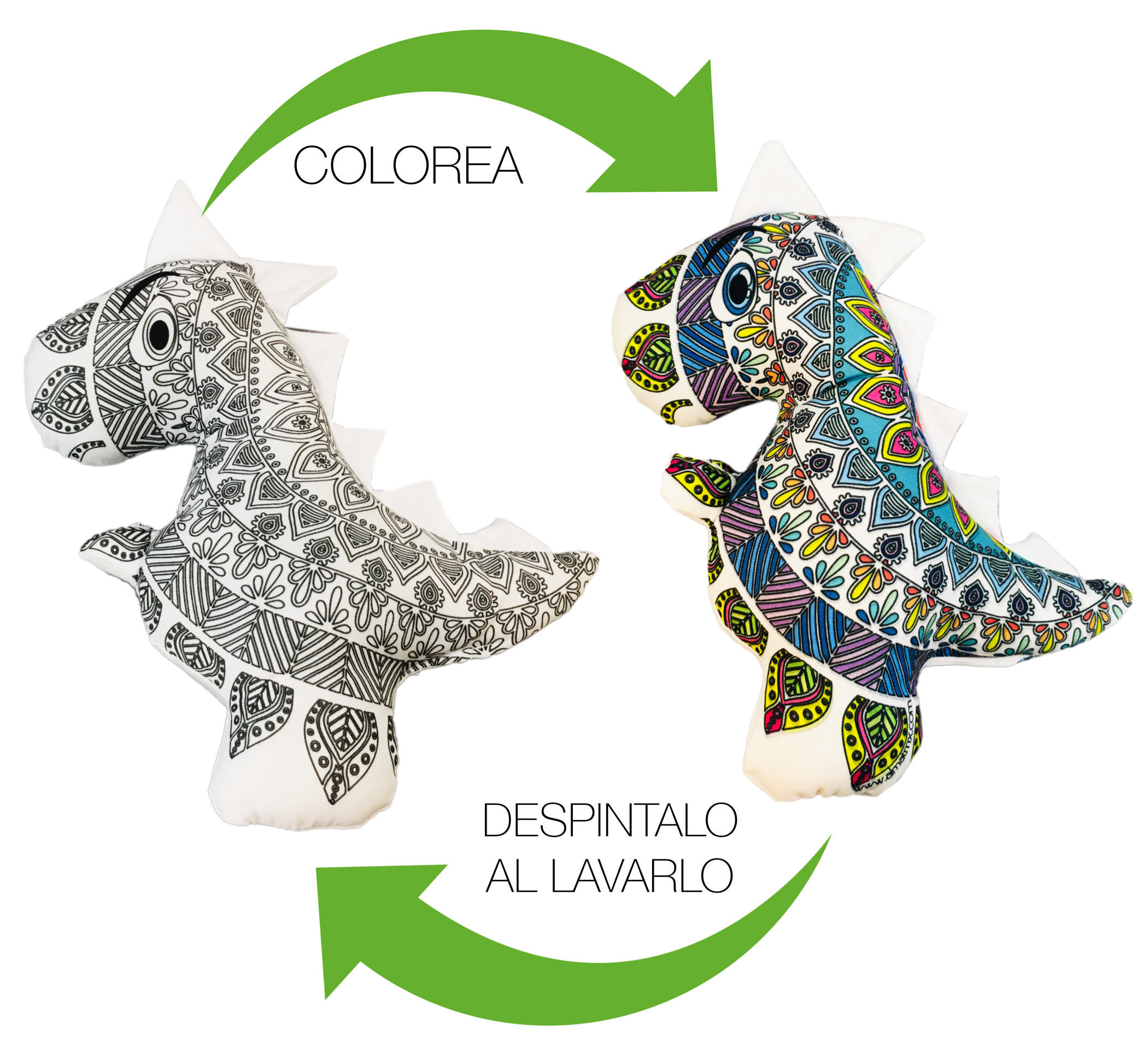 Foto 3 pulgar | Dinosaurio 3d Mandala Lavable Altus Tiranosaurio Rex De Peluche Con Plumones Juguete Educativo