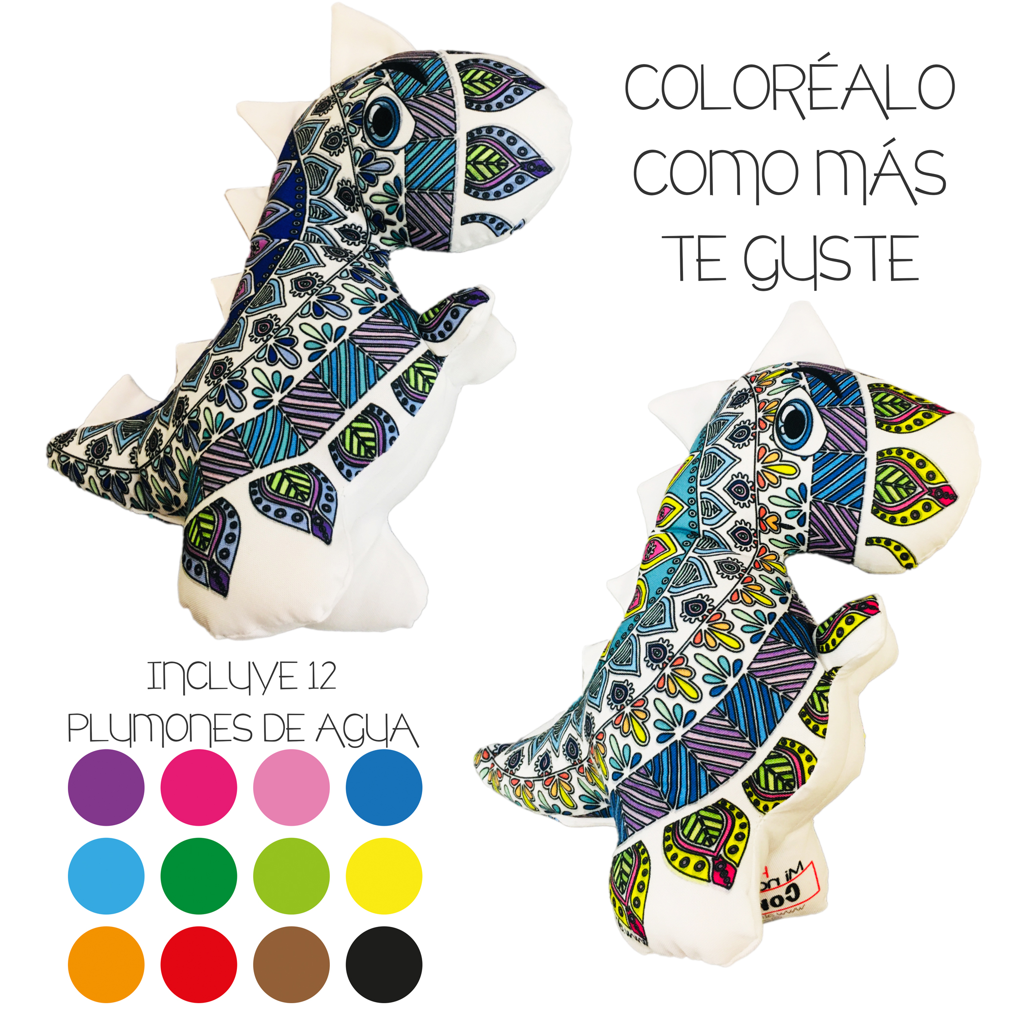 Foto 6 pulgar | Dinosaurio 3d Mandala Lavable Altus Tiranosaurio Rex De Peluche Con Plumones Juguete Educativo