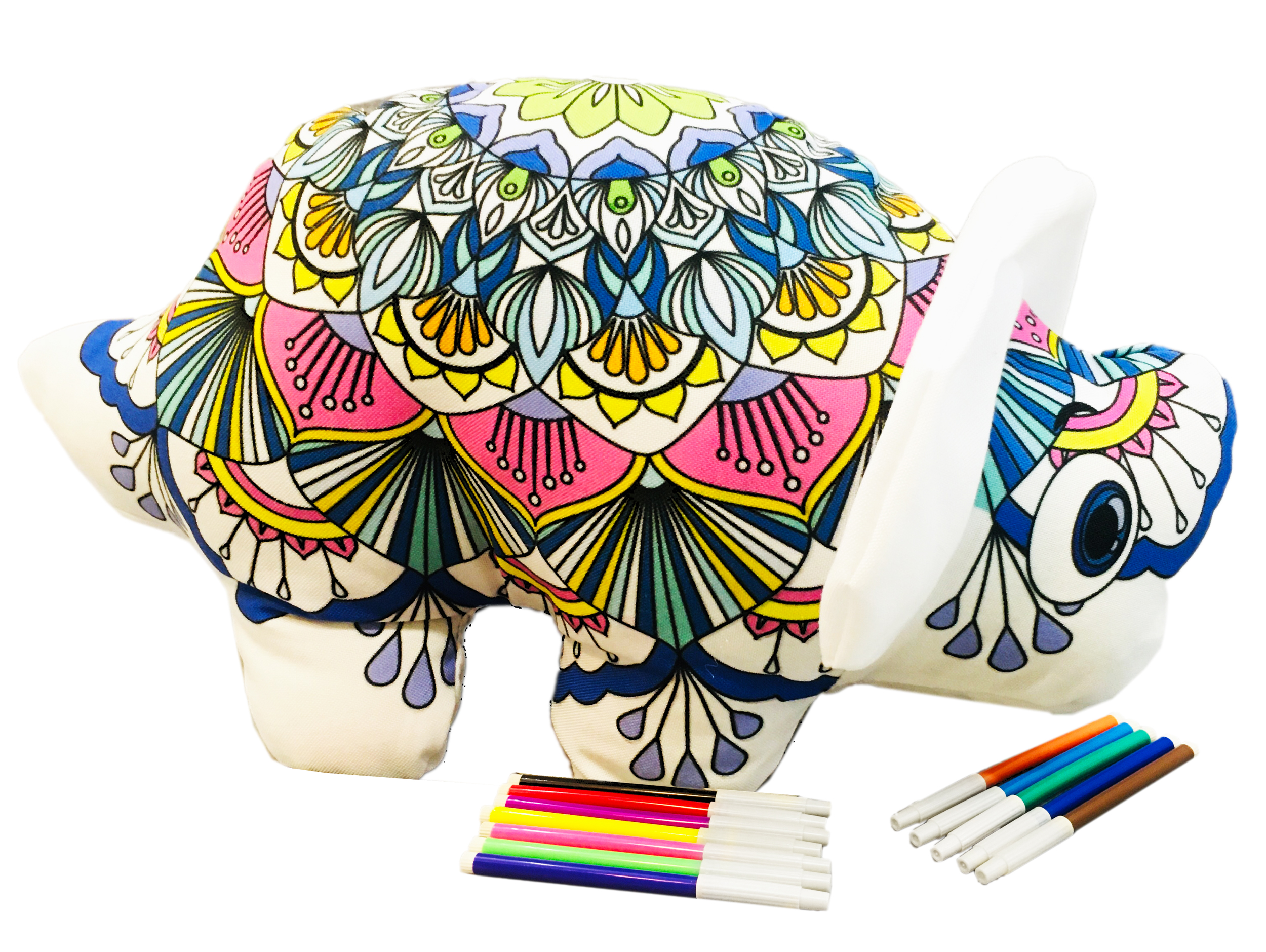 Foto 2 pulgar | Dinosaurio 3d Mandala Lavable Altus Triceratops De Peluche Con Plumones Juguete Educativo