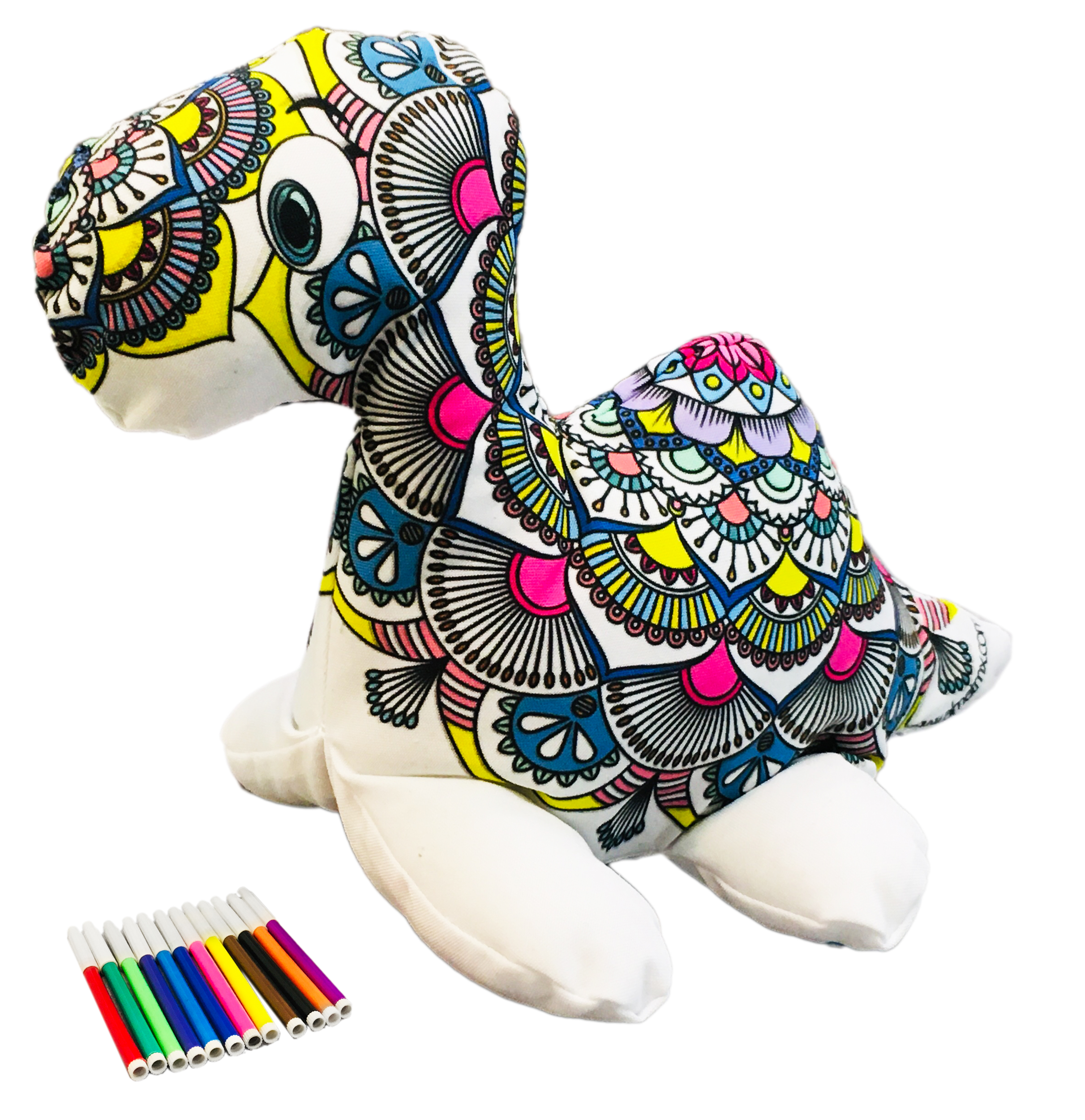 Dinosaurio 3d Mandala Lavable Altus Plesiosaurio De Peluche Con Plumones Juguete Educativo