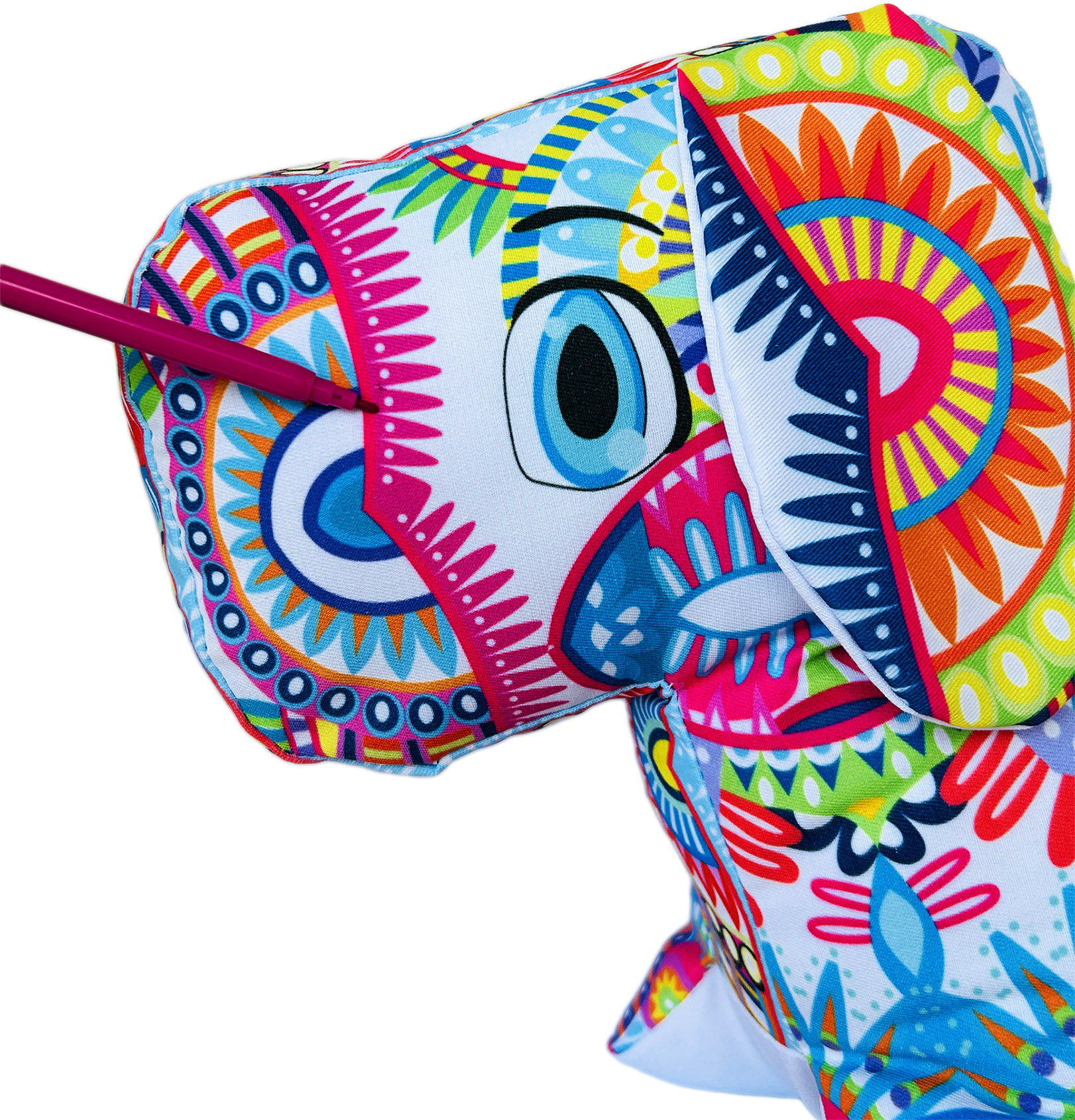 Foto 7 pulgar | Perro De Peluche Mandala Lavable Altus Peluche Con Plumones Juguete Educativo