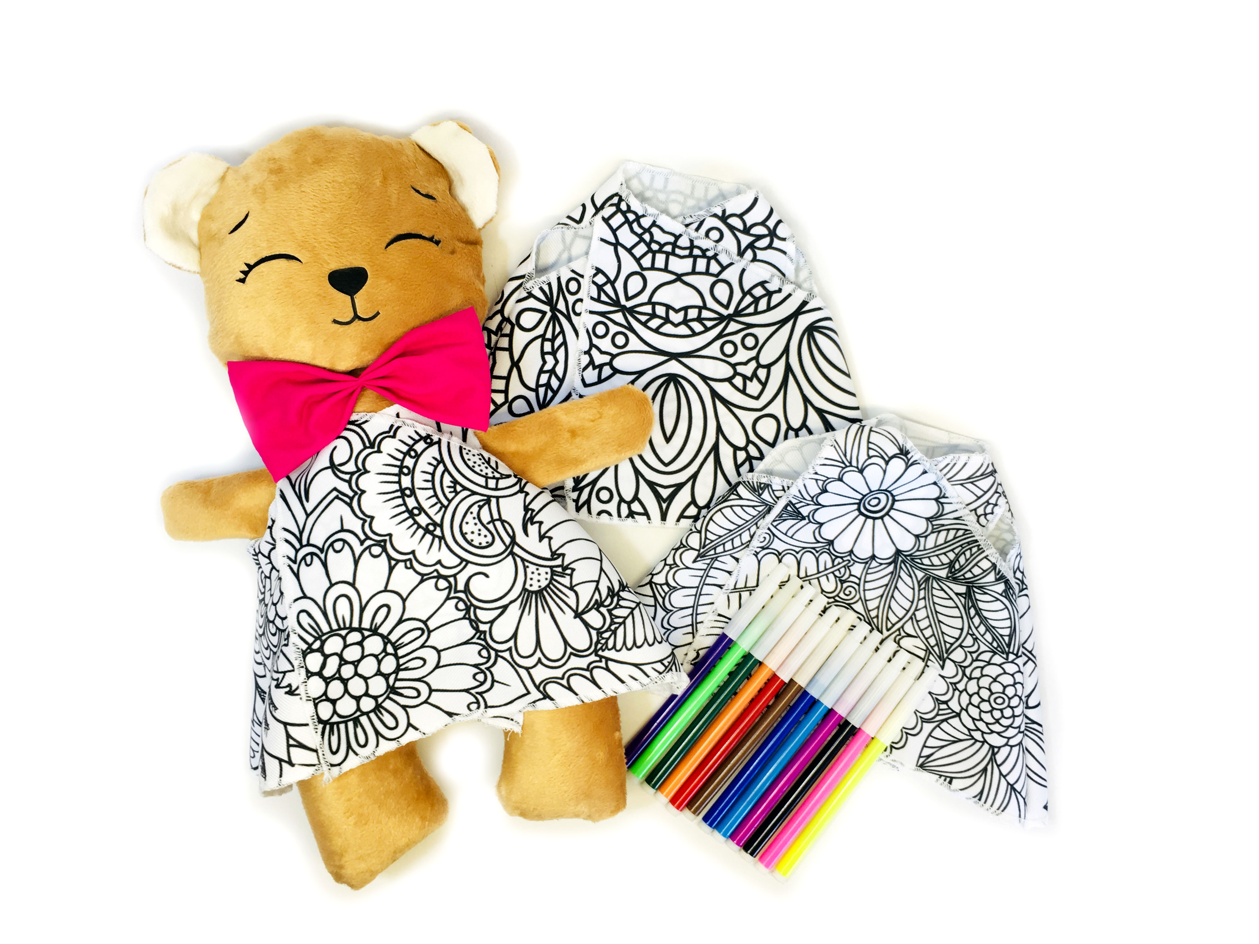 Foto 4 pulgar | Oso De Peluche Mandala 3 Vestidos Lavables Altus  Peluche Café Con Plumones Juguete Educativo