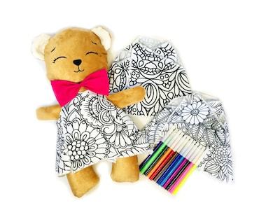 Foto 3 | Oso De Peluche Mandala 3 Vestidos Lavables Altus Peluche Café Con Plumones Juguete Educativo