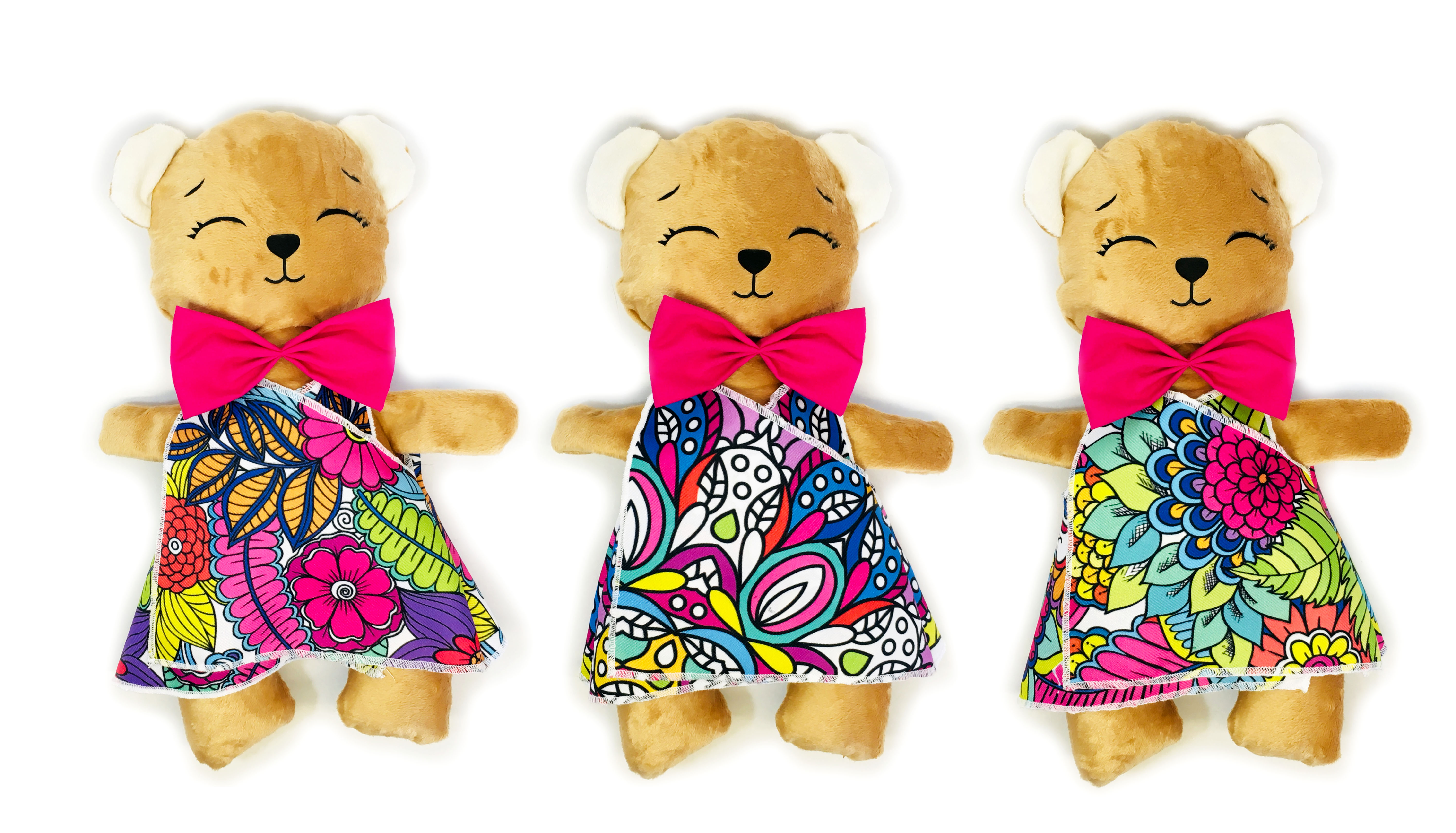 Foto 6 pulgar | Oso De Peluche Mandala 3 Vestidos Lavables Altus  Peluche Café Con Plumones Juguete Educativo