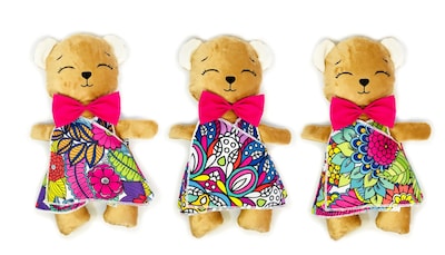 Foto 5 | Oso De Peluche Mandala 3 Vestidos Lavables Altus Peluche Café Con Plumones Juguete Educativo