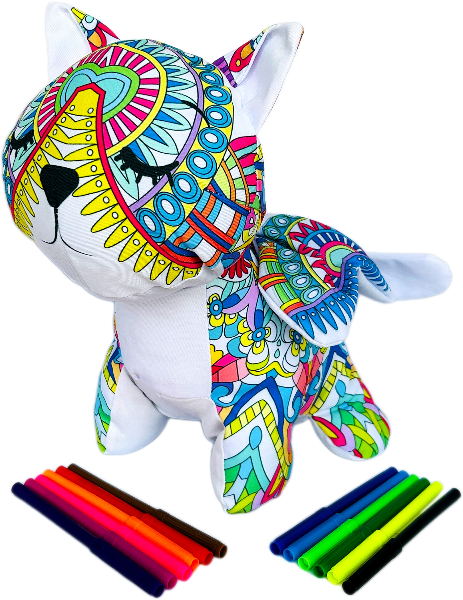 Foto 2 pulgar | Gato De Peluche Mandala Lavable Altus Peluche Con Plumones Juguete Educativo