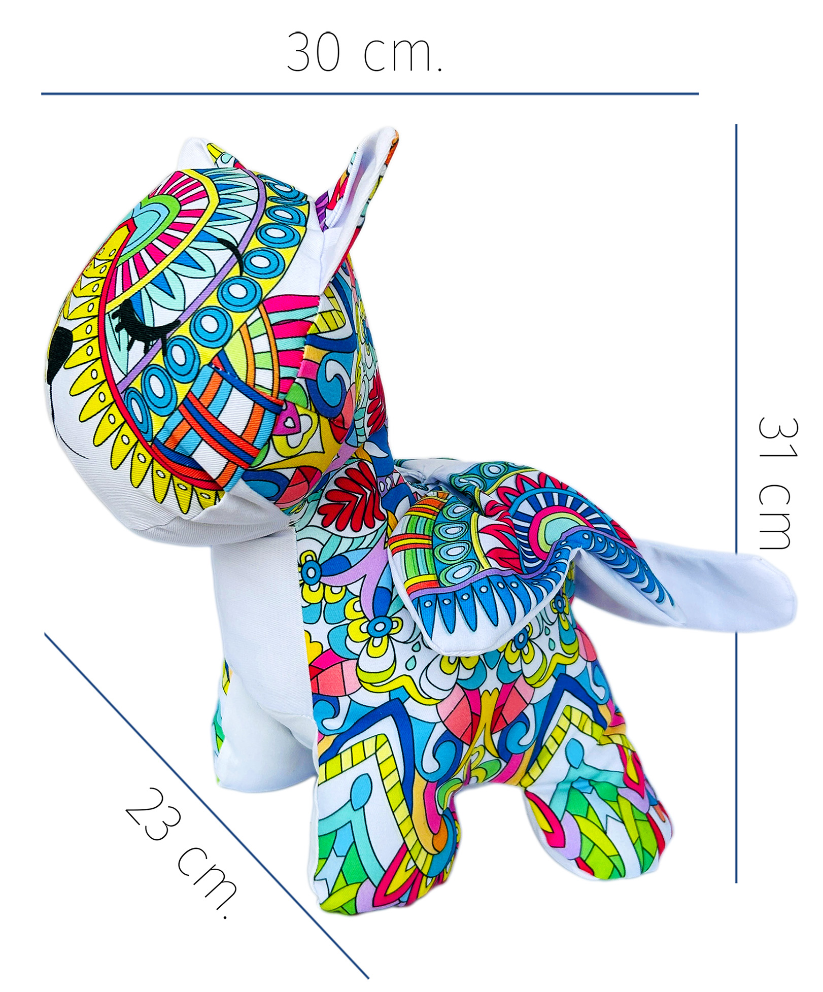 Foto 6 pulgar | Gato De Peluche Mandala Lavable Altus Peluche Con Plumones Juguete Educativo