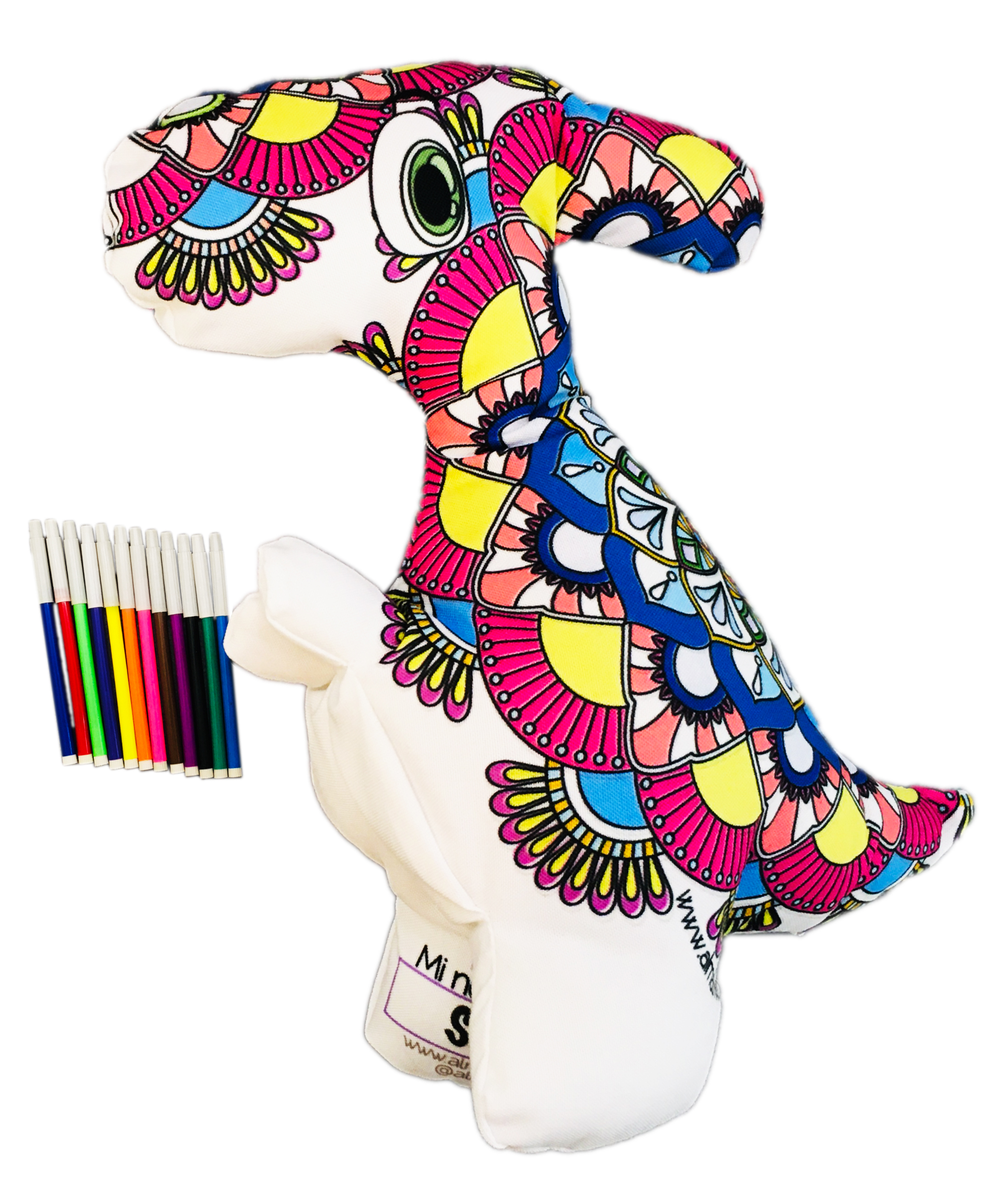 Foto 2 pulgar | Dinosaurio 3d Mandala Lavable Altus Velociraptor De Peluche Con Plumones Juguete Educativo