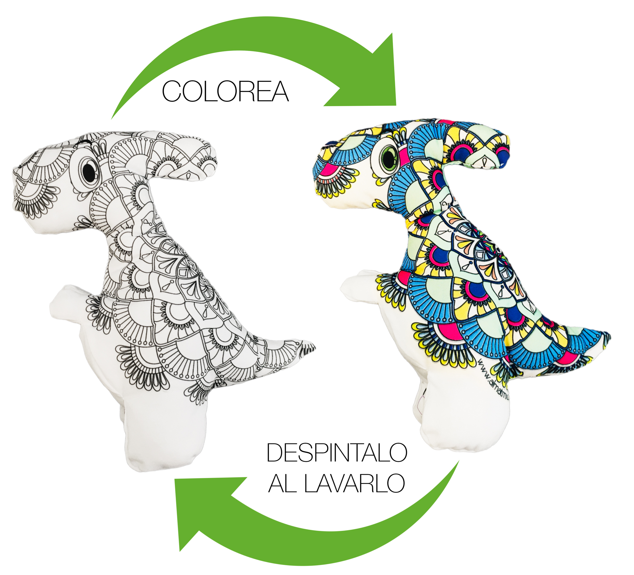 Foto 3 pulgar | Dinosaurio 3d Mandala Lavable Altus Velociraptor De Peluche Con Plumones Juguete Educativo