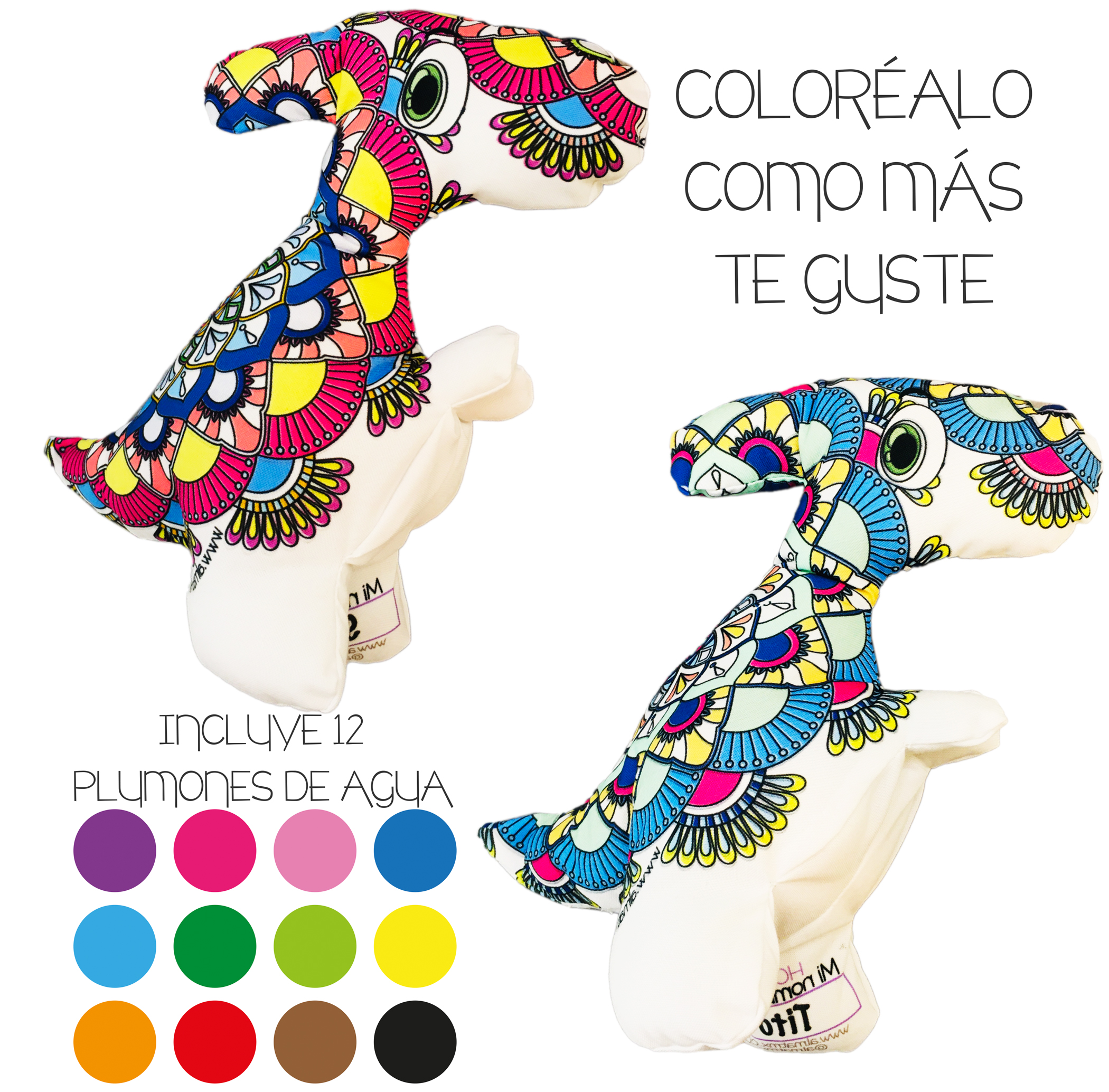 Foto 6 pulgar | Dinosaurio 3d Mandala Lavable Altus Velociraptor De Peluche Con Plumones Juguete Educativo