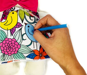 Foto 7 | Gato De Peluche Mandala 3 Vestidos Lavables Altus Peluche Blanco Con Plumones Juguete Educativo