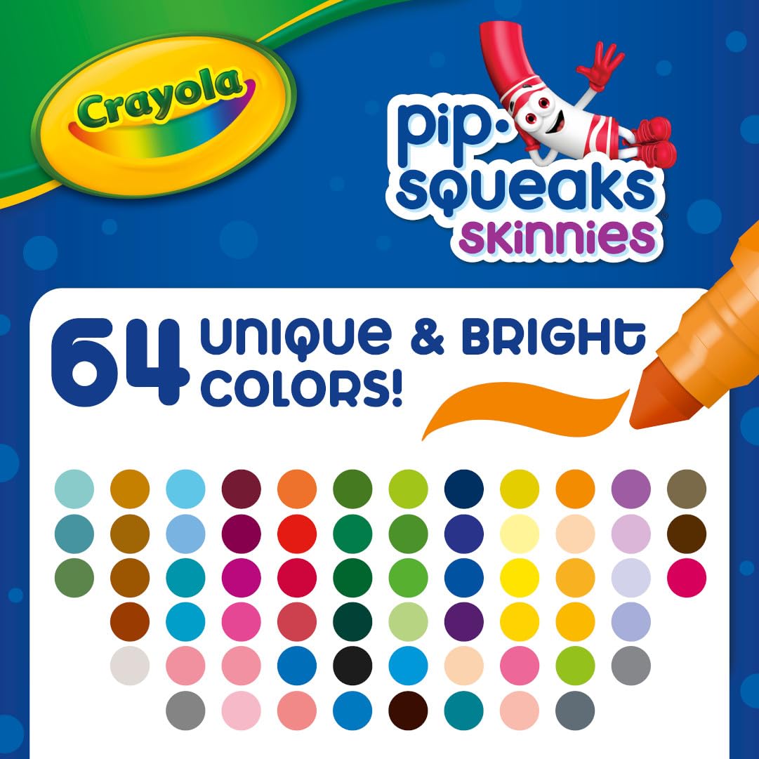 Foto 3 | Marcadores Lavables Crayola Pip-squeaks Skinnies 64 Piezas - Venta Internacional
