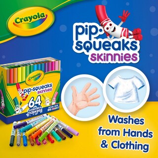 Foto 5 | Marcadores Lavables Crayola Pip-squeaks Skinnies 64 Piezas - Venta Internacional