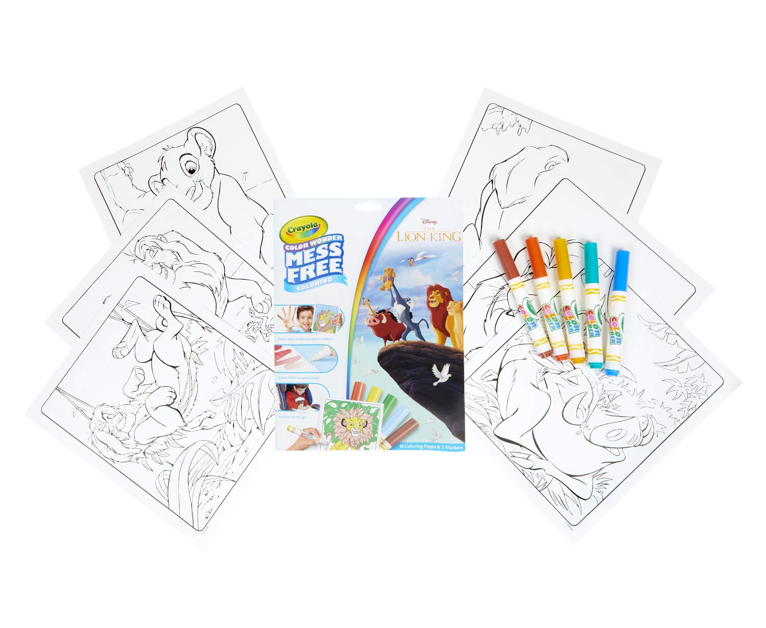 Foto 2 | Bloc Y Rotuladores Color Wonder Crayola Lion King, 18 Páginas - Venta Internacional.
