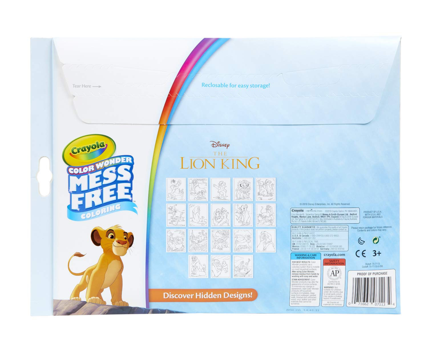 Foto 4 | Bloc Y Rotuladores Color Wonder Crayola Lion King, 18 Páginas - Venta Internacional.