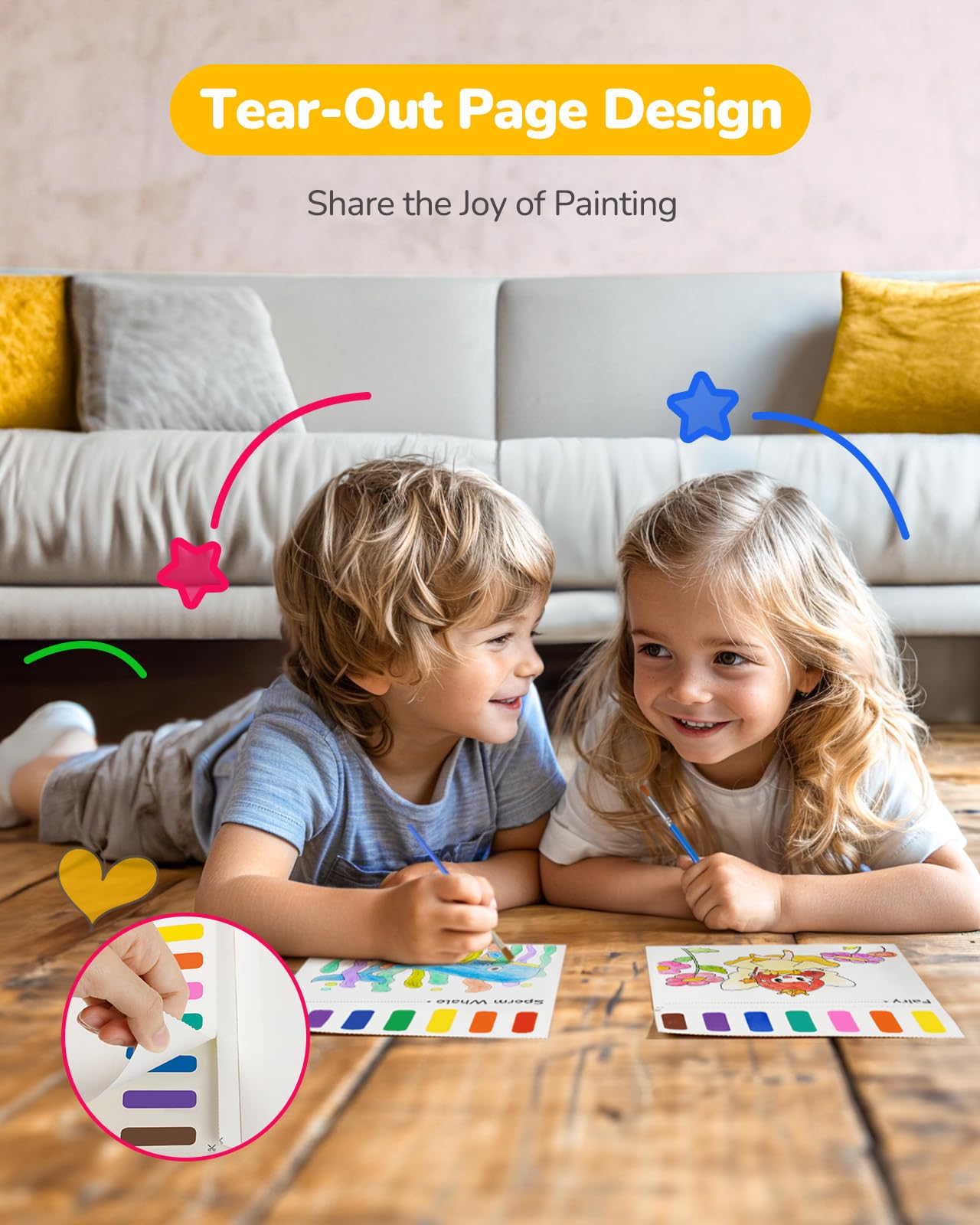 Foto 7 | Set De Pintura Acuarela Tecjoe, Paquete De 3 Pinturas Con Libros Para Colorear Al Agua - Venta Internacional.
