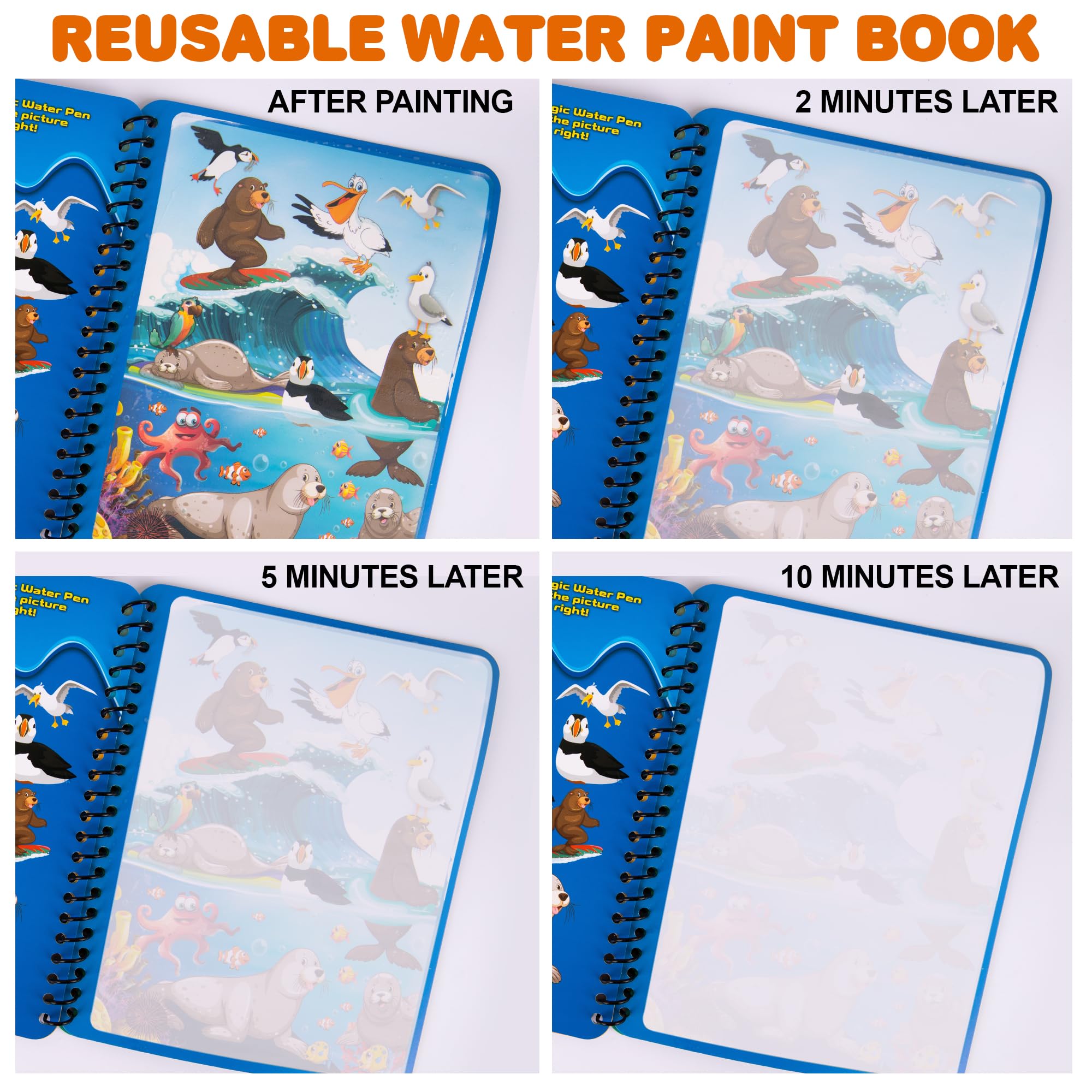 Foto 6 pulgar | Libros Mágicos Para Colorear Con Agua, Arte Y Creatividad Para Niños De 1 A 4 Años - Venta Internacional.