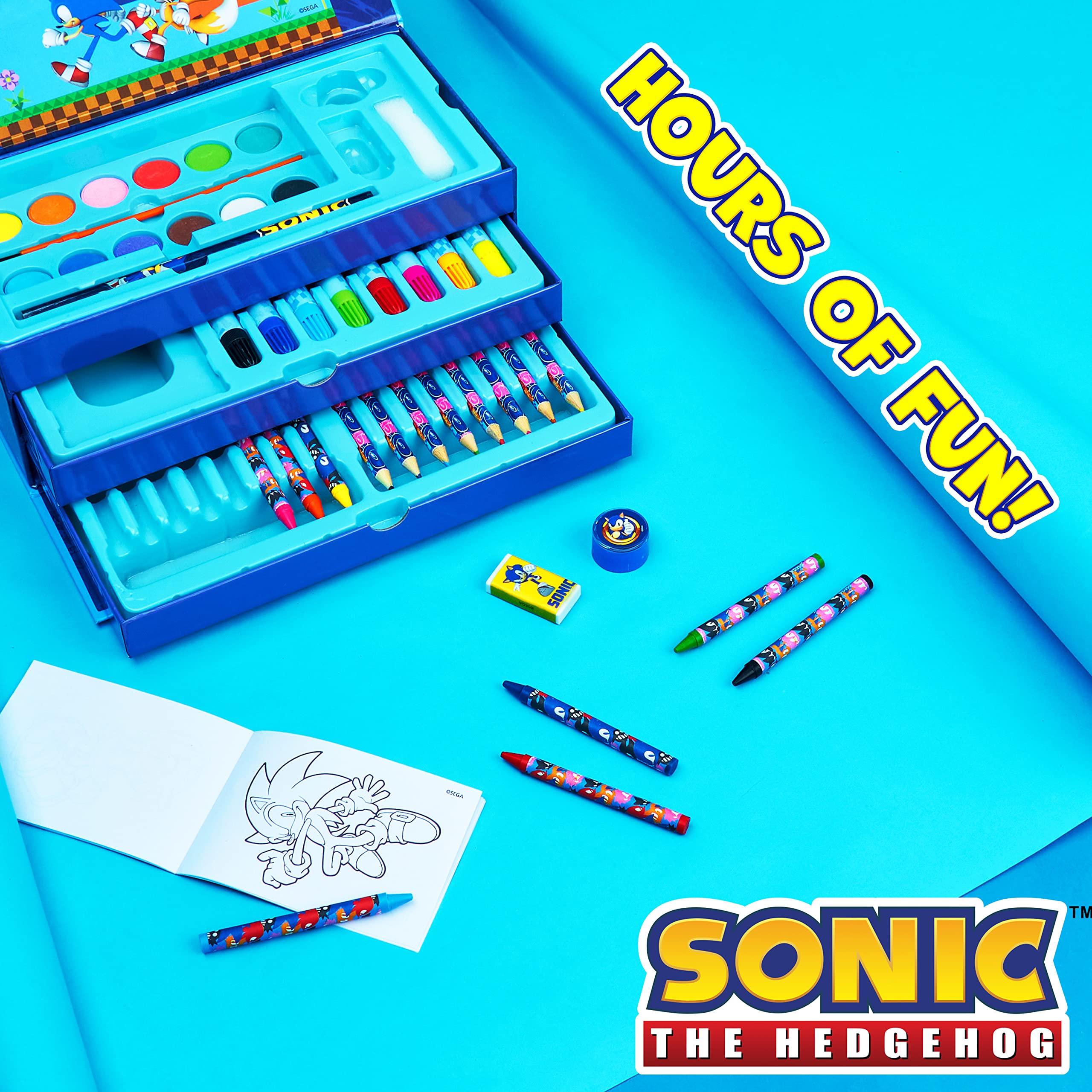 Foto 4 pulgar | Set De Arte Sonic The Hedgehog Para Niños Con Más De 40 Piezas Y Estuche - Venta Internacional.