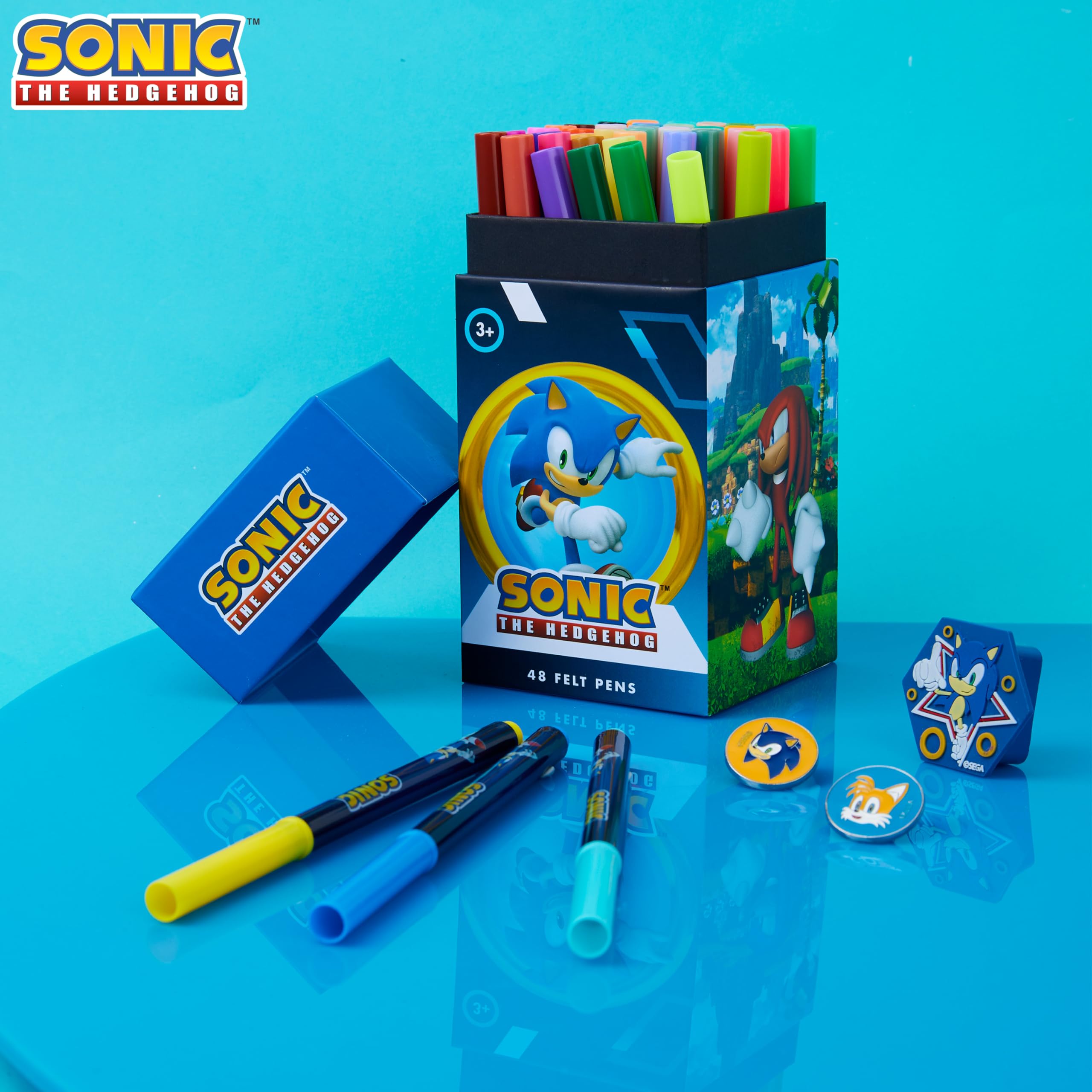 Foto 3 pulgar | Bolígrafos Para Colorear Sonic The Hedgehog 48 Para Niños Con Tinta Lavable - Venta Internacional.