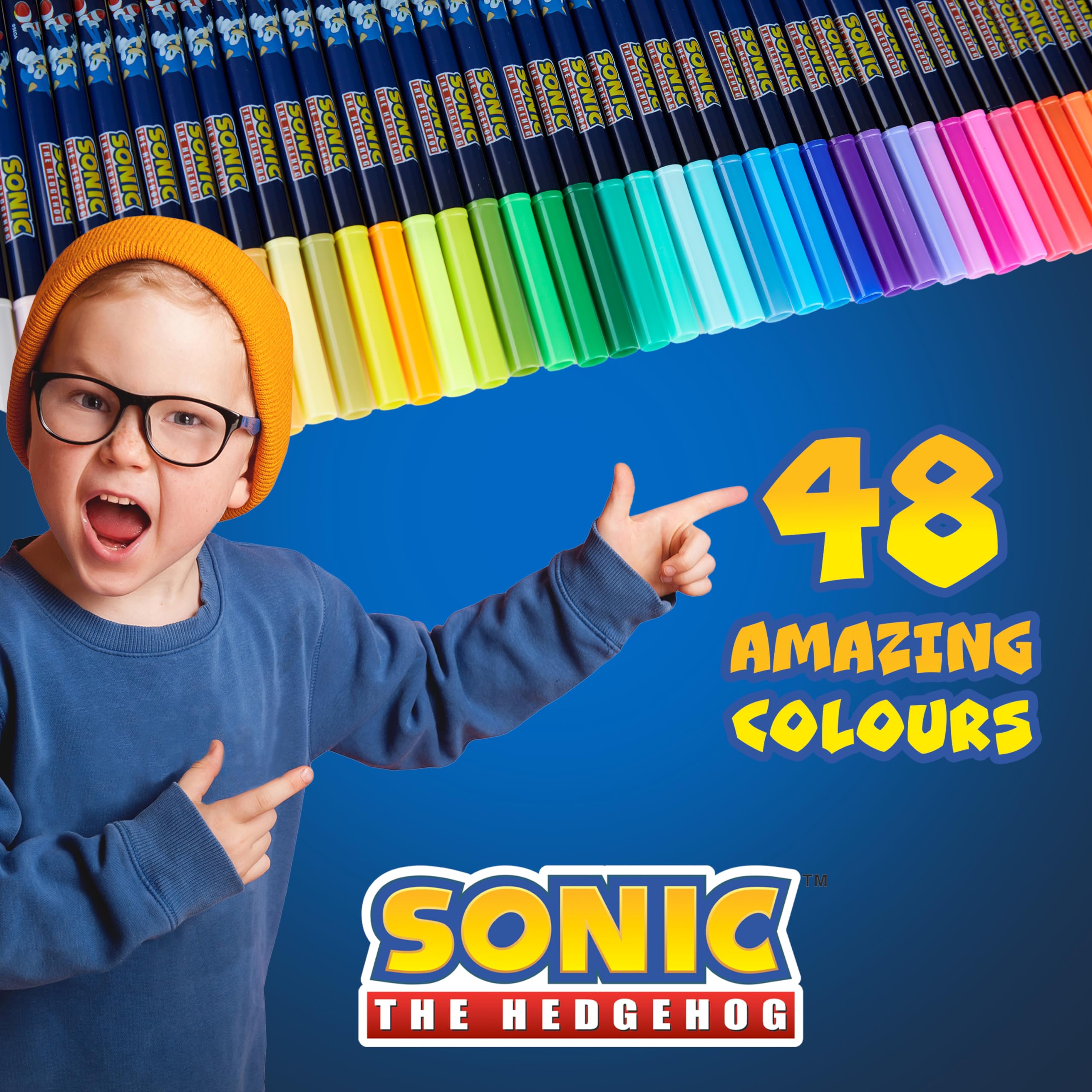 Foto 4 pulgar | Bolígrafos Para Colorear Sonic The Hedgehog 48 Para Niños Con Tinta Lavable - Venta Internacional.