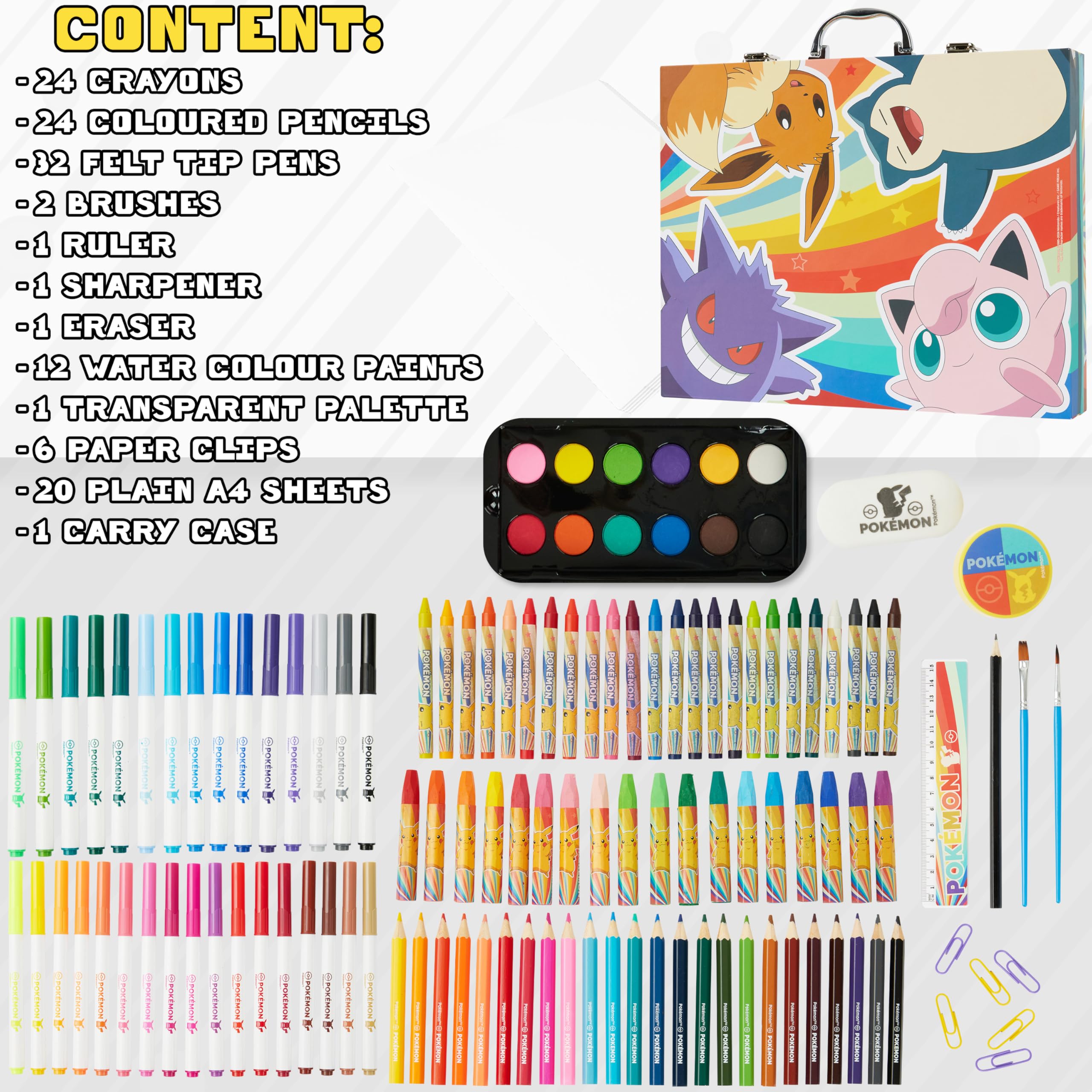Foto 7 pulgar | Set De Artículos De Arte Pokémon, Más De 40 Unidades, Con Funda De Viaje Para Niños - Venta Internacional.