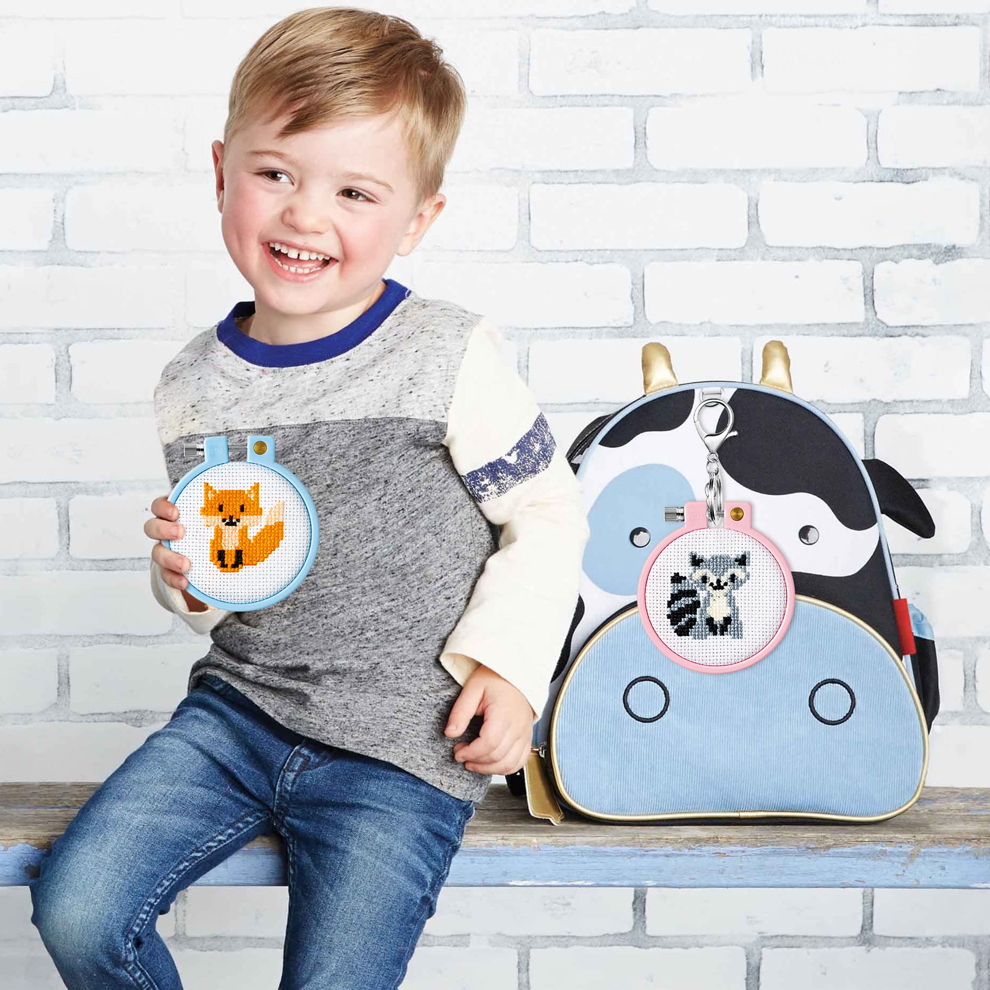 Foto 5 | Kit De Bordado Watinc Estampado En Punto De Cruz, Llavero Diy Para Niños - Venta Internacional.