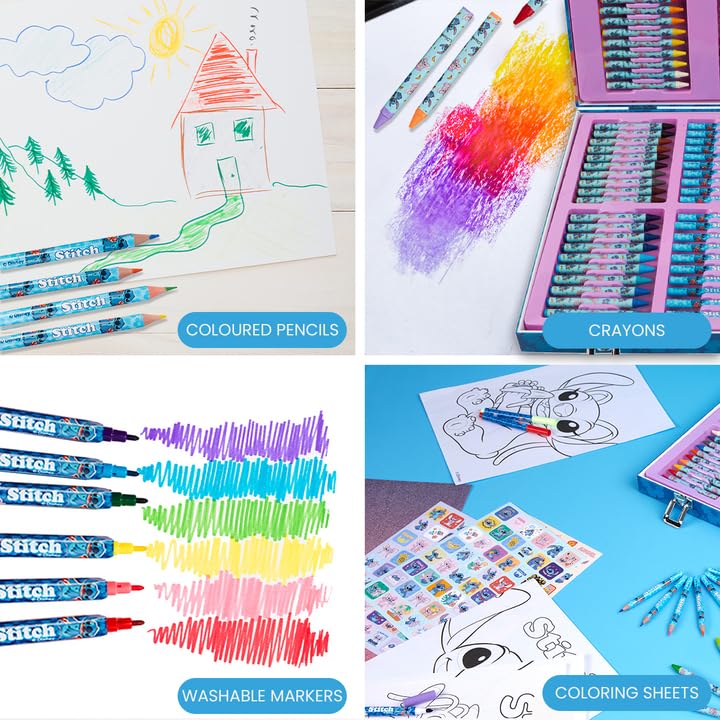 Foto 6 pulgar | Set De Arte Disney Stitch De Más De 130 Piezas Con Frozen Coloring Kids - Venta Internacional.