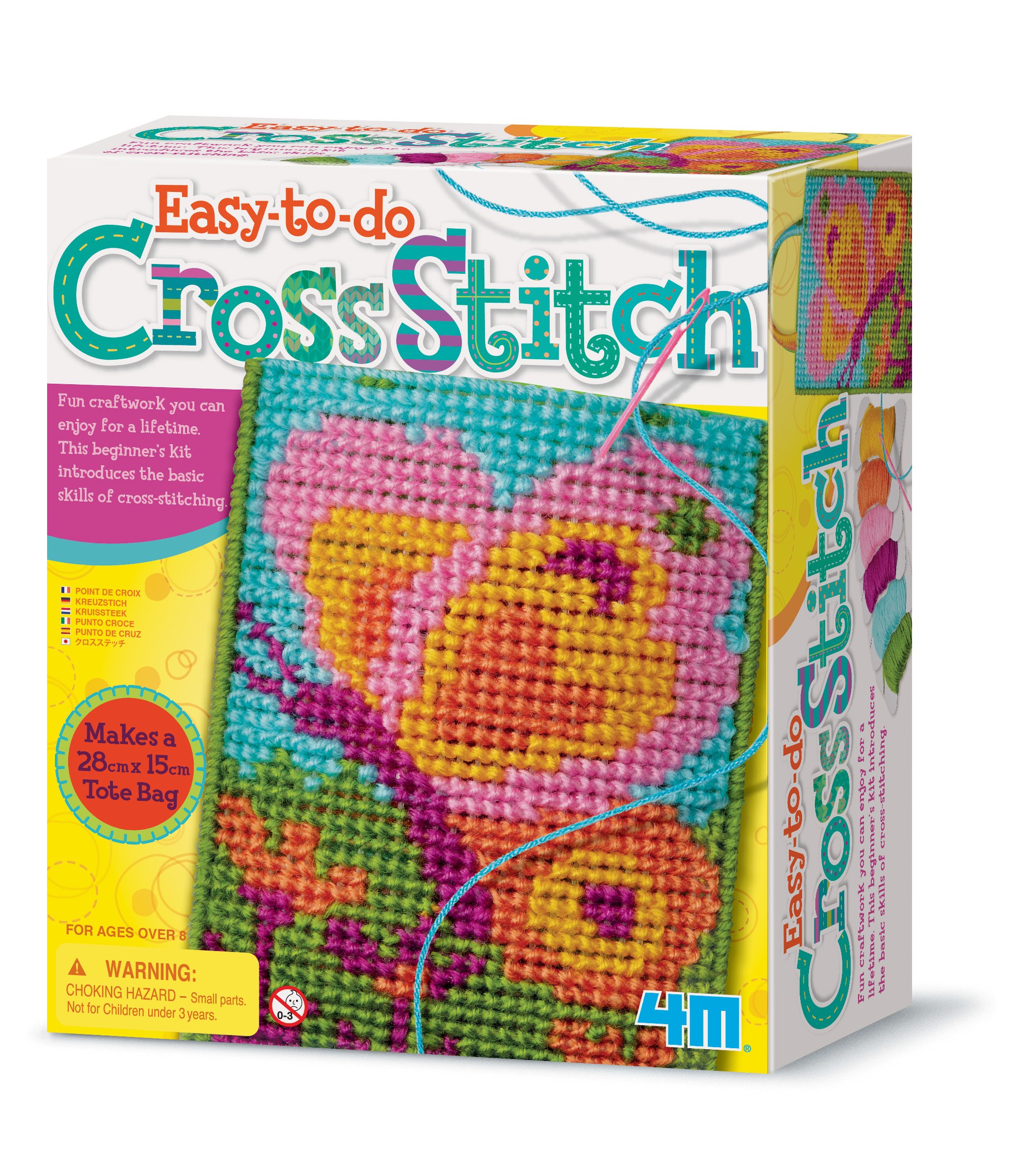 Kit De Punto De Cruz Multicolor De 4 M Con Aguja E Hilo Para Más De 8 Años - Venta Internacional.