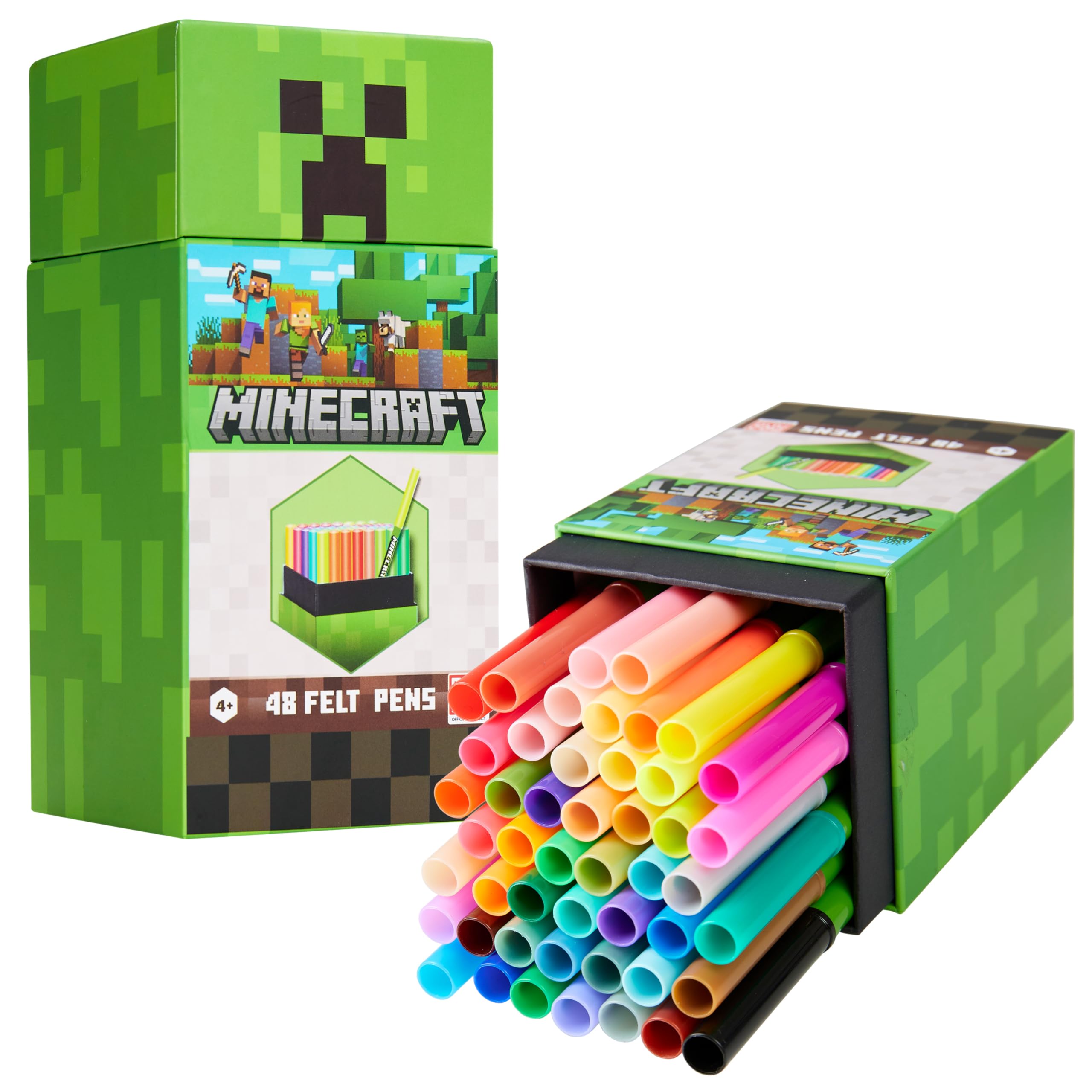 Foto 2 pulgar | Bolígrafos Para Colorear Minecraft, 48 Piezas, Material De Arte Para Niños - Venta Internacional.