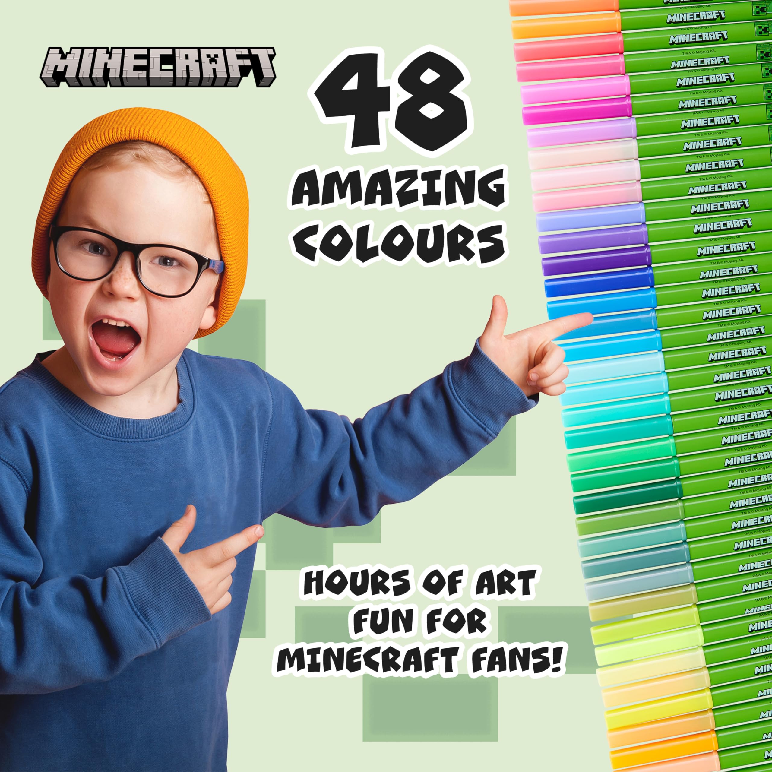 Foto 4 pulgar | Bolígrafos Para Colorear Minecraft, 48 Piezas, Material De Arte Para Niños - Venta Internacional.